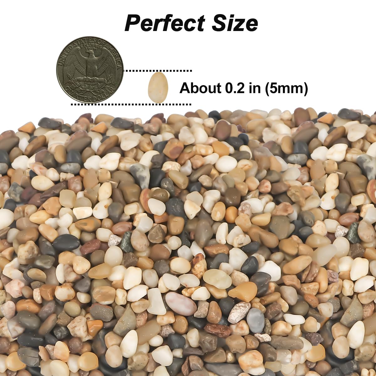 Virekm River Rocks, Landscaping Pebbles, Mixed Color Decor Stones, 10 Pounds – product photo (Pebbles)