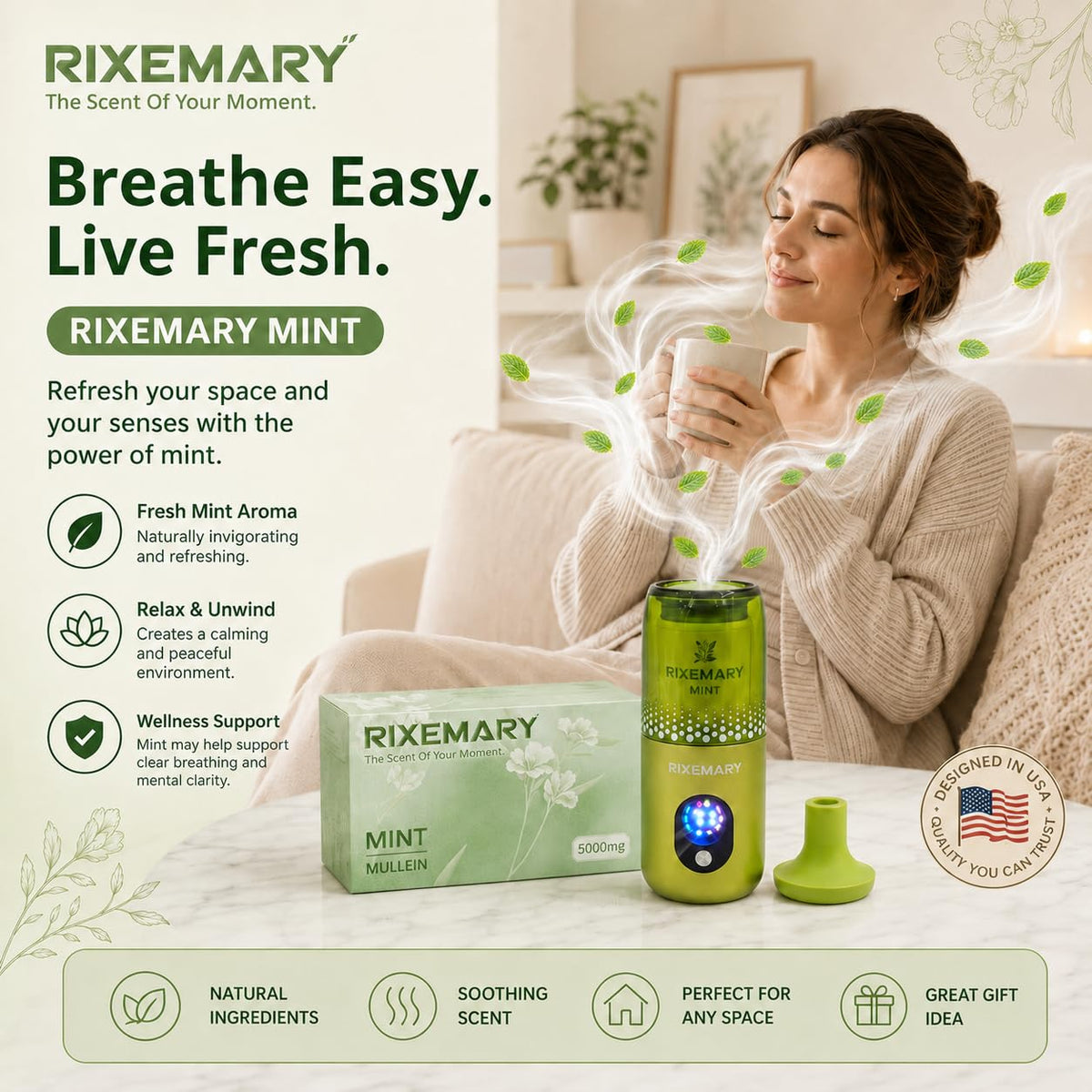 Portable Fragrance Diffuser Rechargeable Digital Display - Lureine Official Imagery - 8