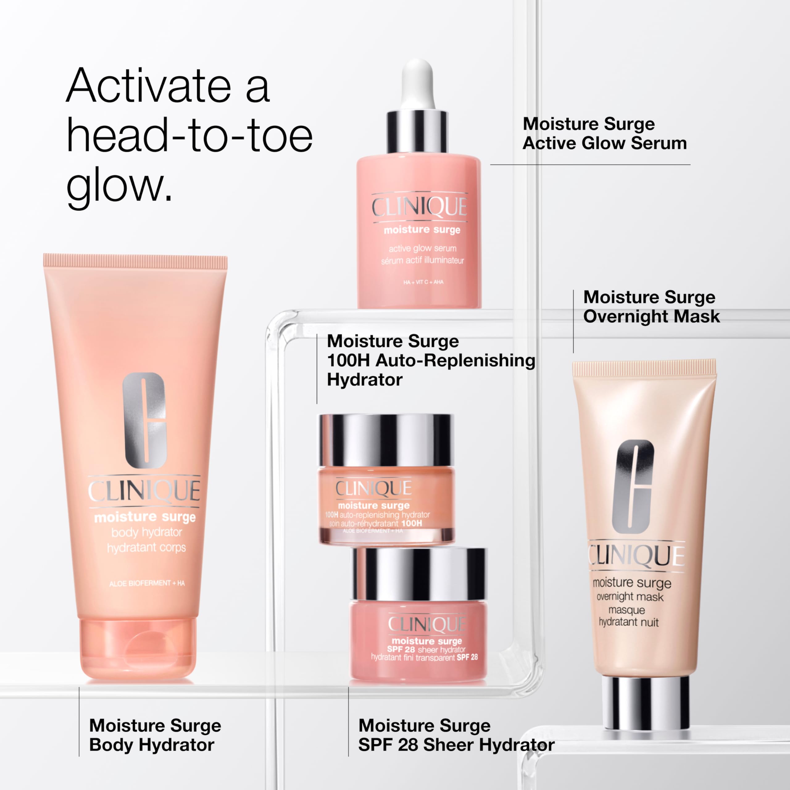 Clinique Moisture Surge SPF 28 hydrating face moisturizer with hyaluronic acid, aloe bioferment, and provitamin D in a 1.7 oz tube