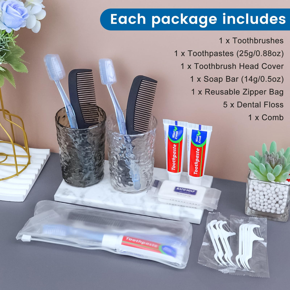 50 Sets Personal Hygiene Kit Basic Toiletry Kits Homeless - HQSLsund Official Imagery - 3