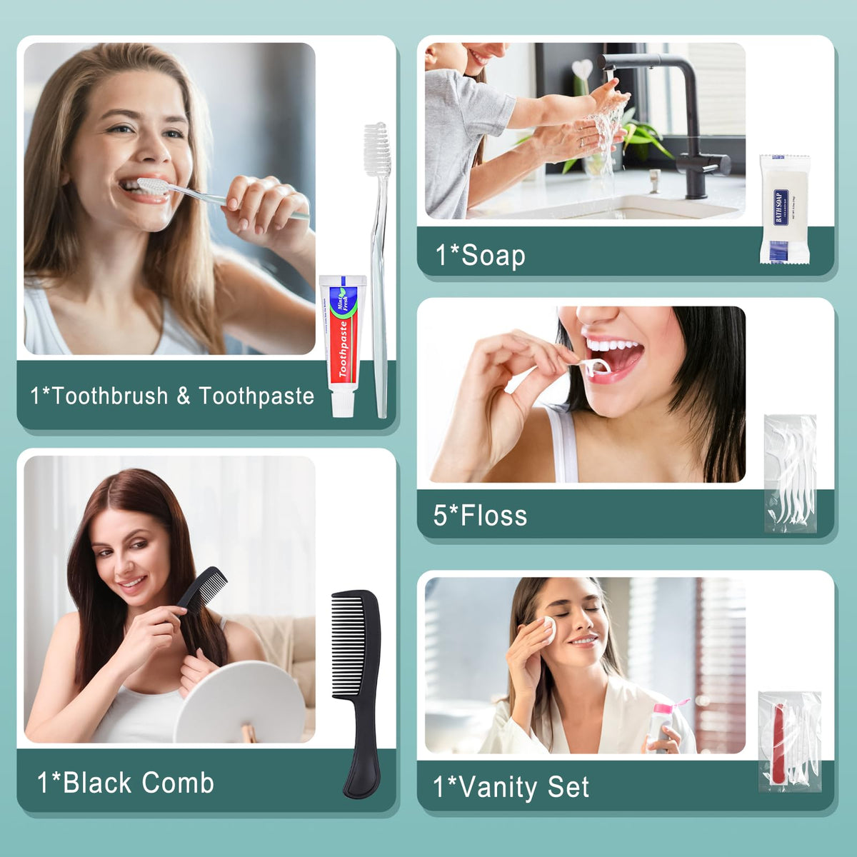 50 Sets Personal Hygiene Kit Bulk Disposable Toothbrushes - HQSLsund Official Imagery - 6