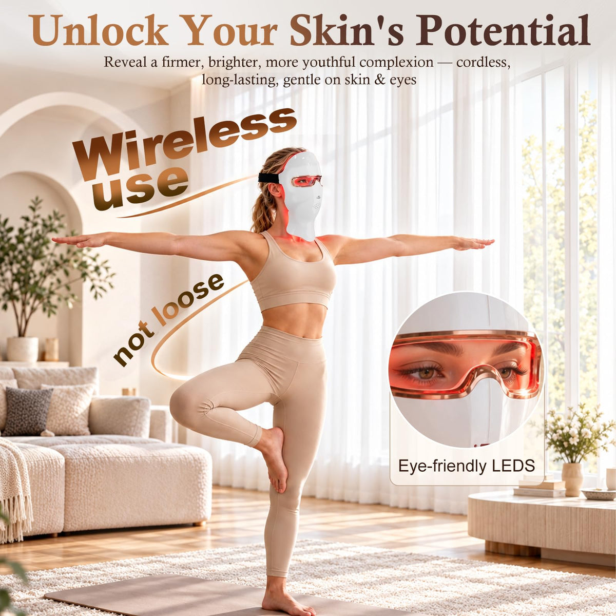Red Light Therapy Mask for Face 850nm NIR Treats Acne - Aimilove Official Imagery - 5