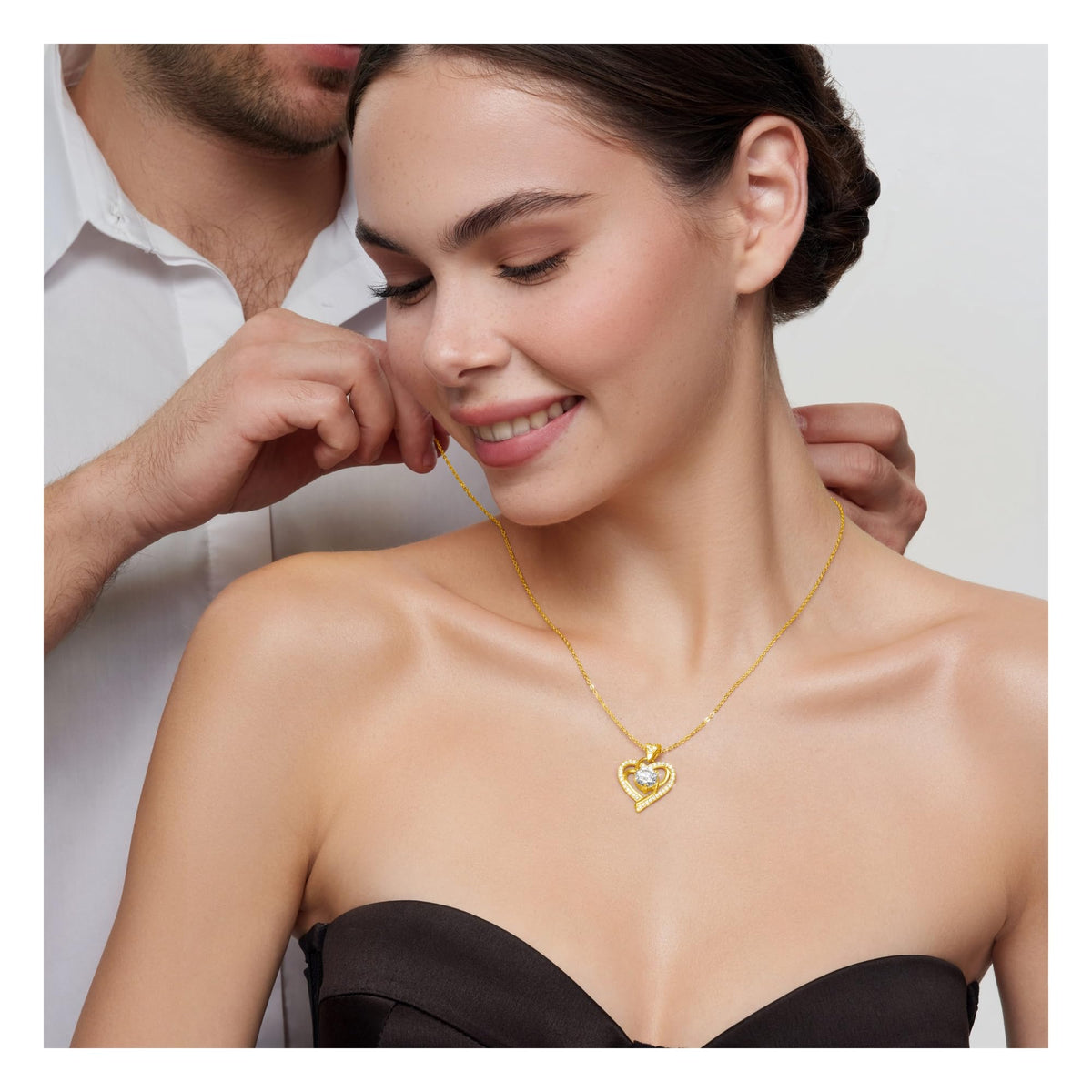 SOULVAYA Heart Moissanite Necklace for Women — Anniversary Graduation Birthday Wedding Gift for Wife Mom Girlfriend Daug