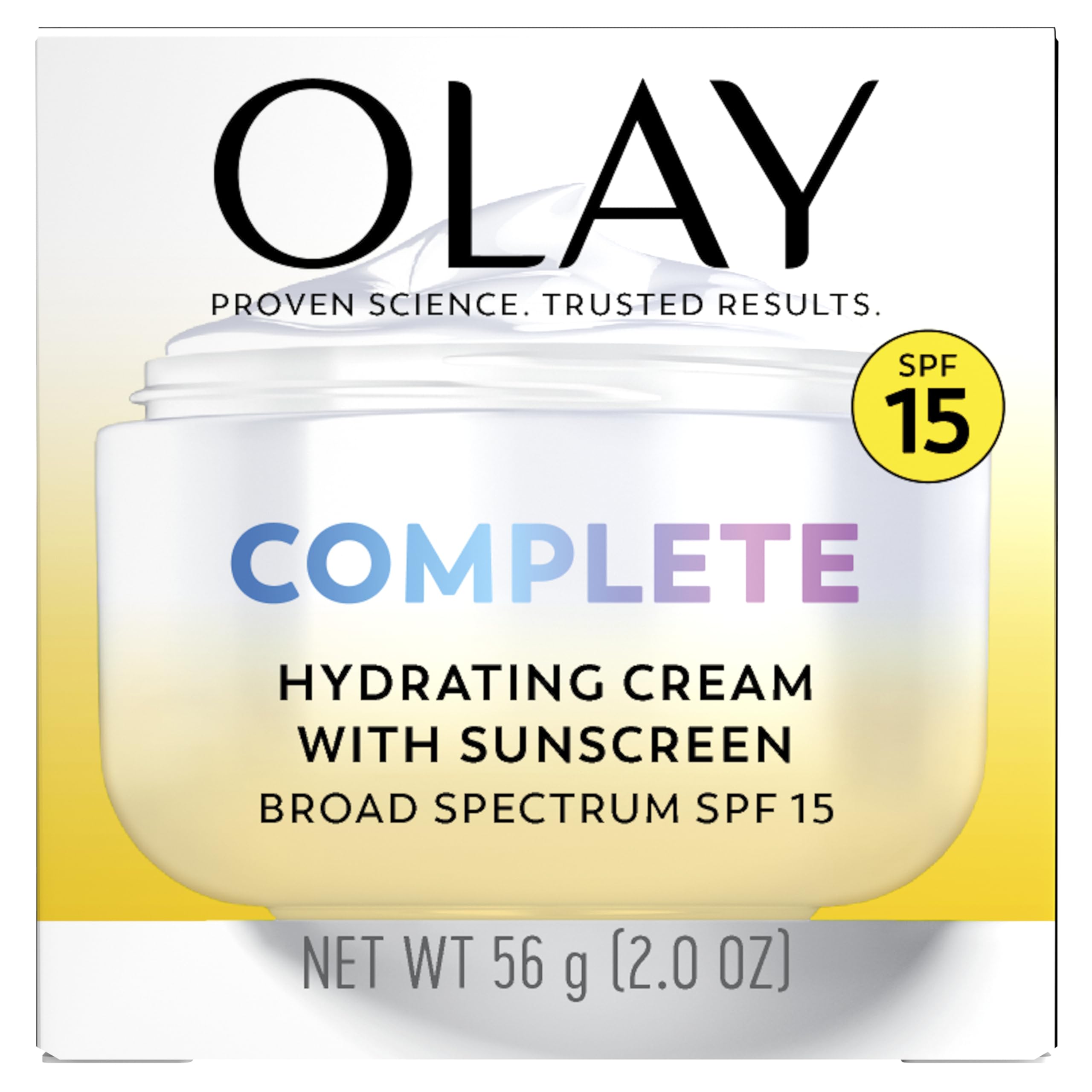 Olay Complete All Day UV Moisturizer with SPF 15, normal skin, 2 fl oz bottle, pack of three, featuring sunscreen protection.