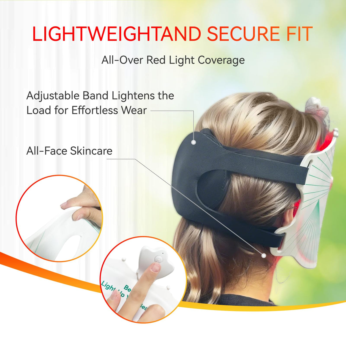 Red Light Therapy Mask for Face Non Medical LED Light Device - BeaRay Official Imagery - 6