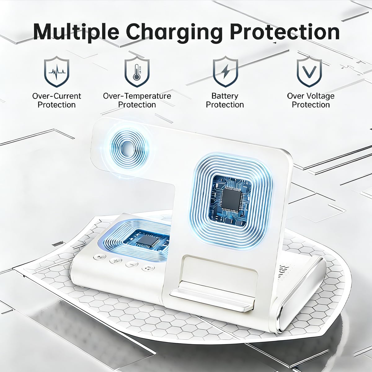 BLKE Pro BLKE Bedside Charging Hub with Speaker Light: Foldable Wireless Station – full view