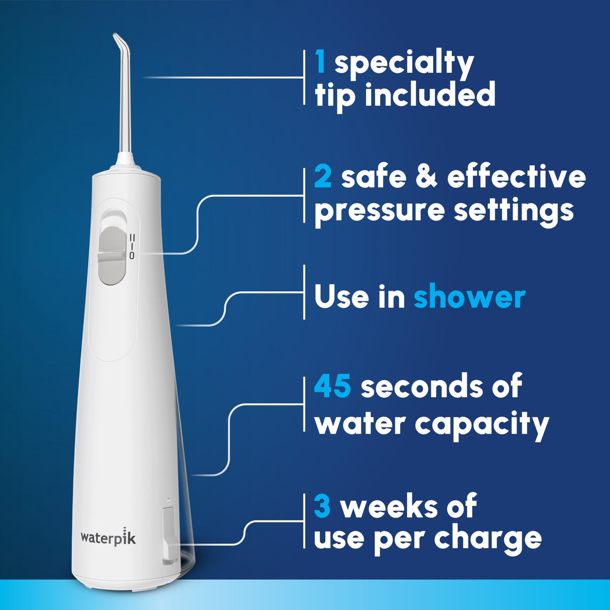 Waterpik Cordless 1100 Rechargeable Portable Water Flosser - Waterpik Official Imagery - 3