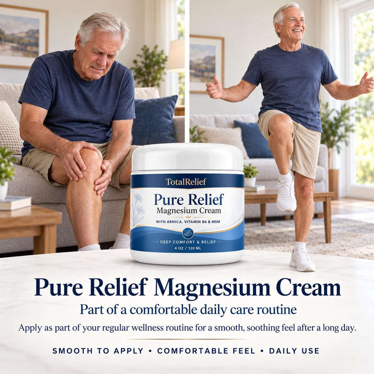 TotalRelief Pure Relief Magnesium Cream,Contains Magnesium, Msm, Arnica & Vitamin B6 – full view