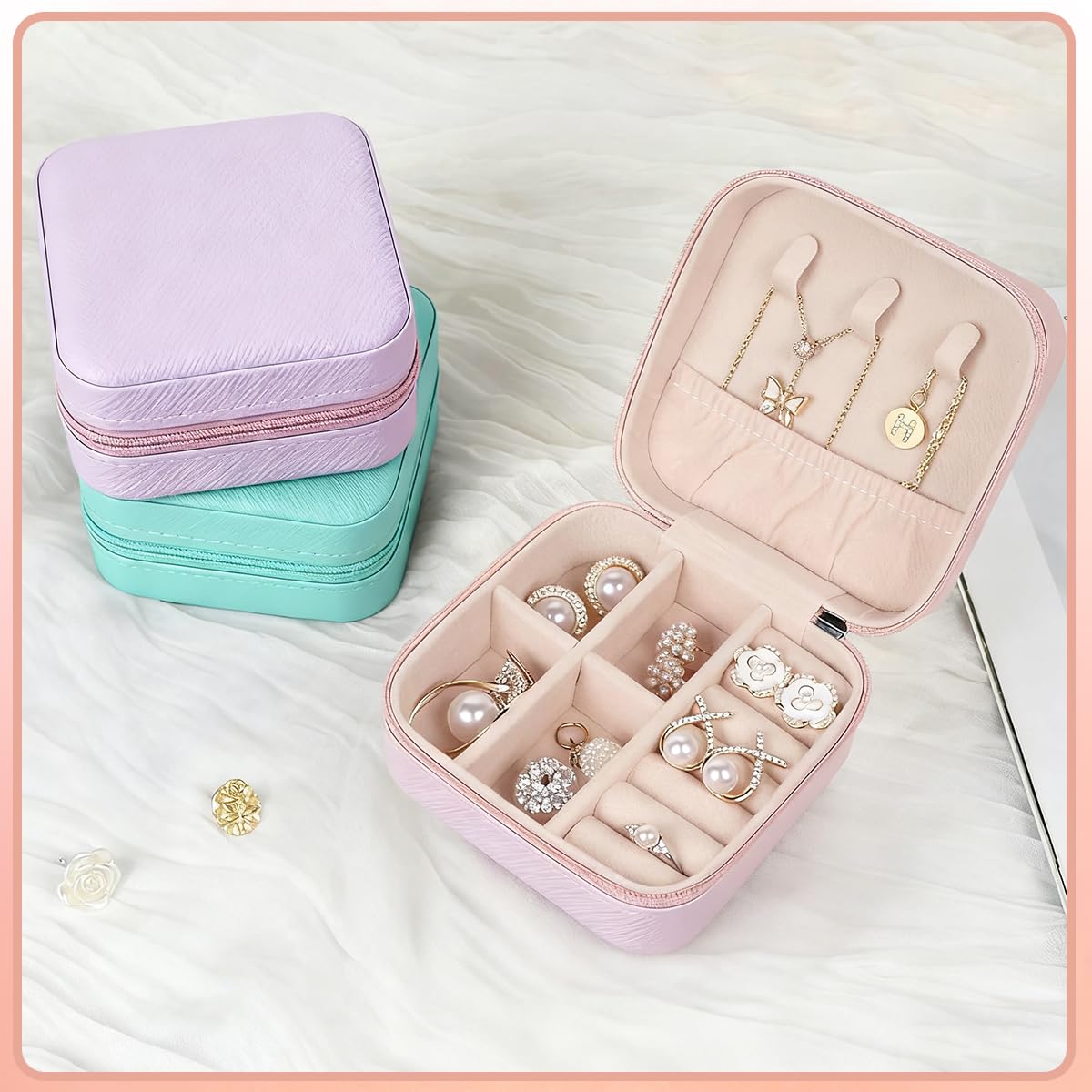 48 Pcs Mini Jewelry Travel Case Multi Color for Rings - Zansens Official Imagery - 3