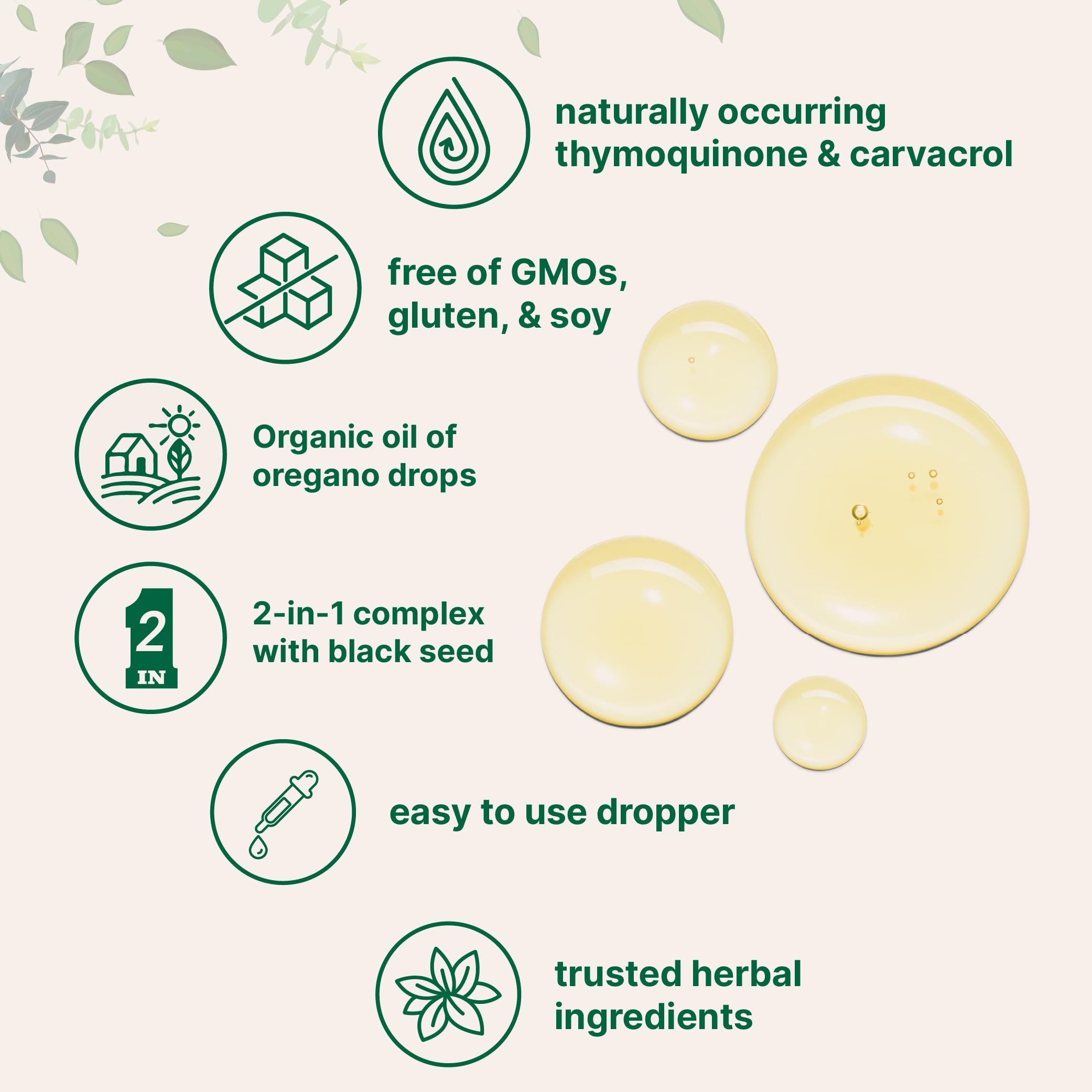 Organic Oil of Oregano & Black Seed Oil Drops | 2-Year Supply