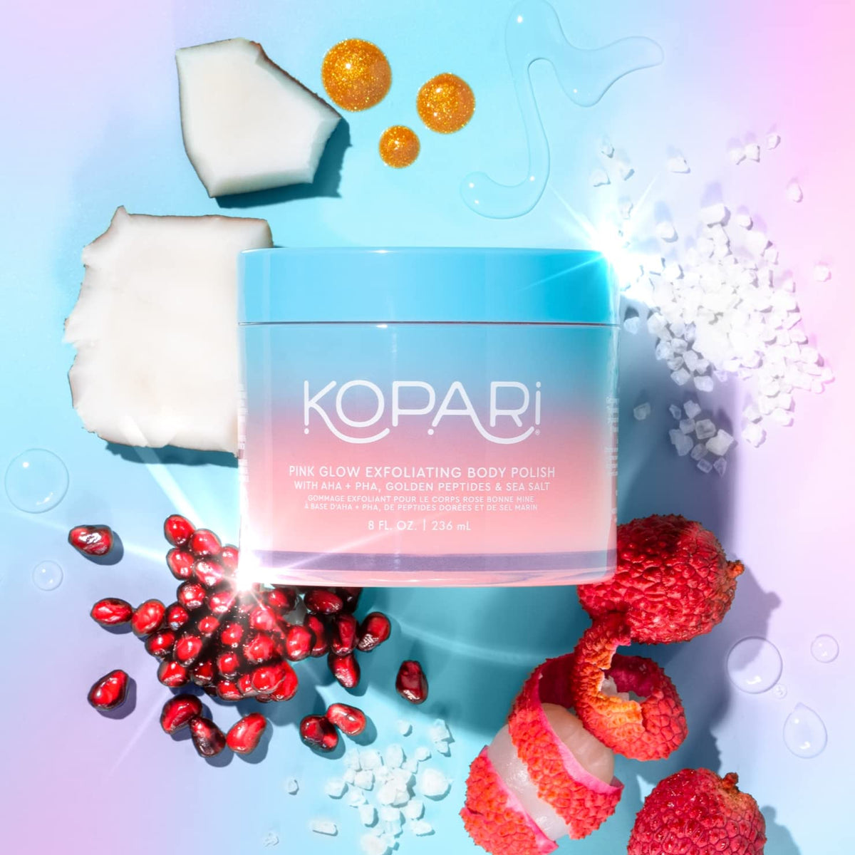 Kopari Pink Glow Exfoliating Body Polish AHA Vegan Body - Kopari Official Imagery - 4