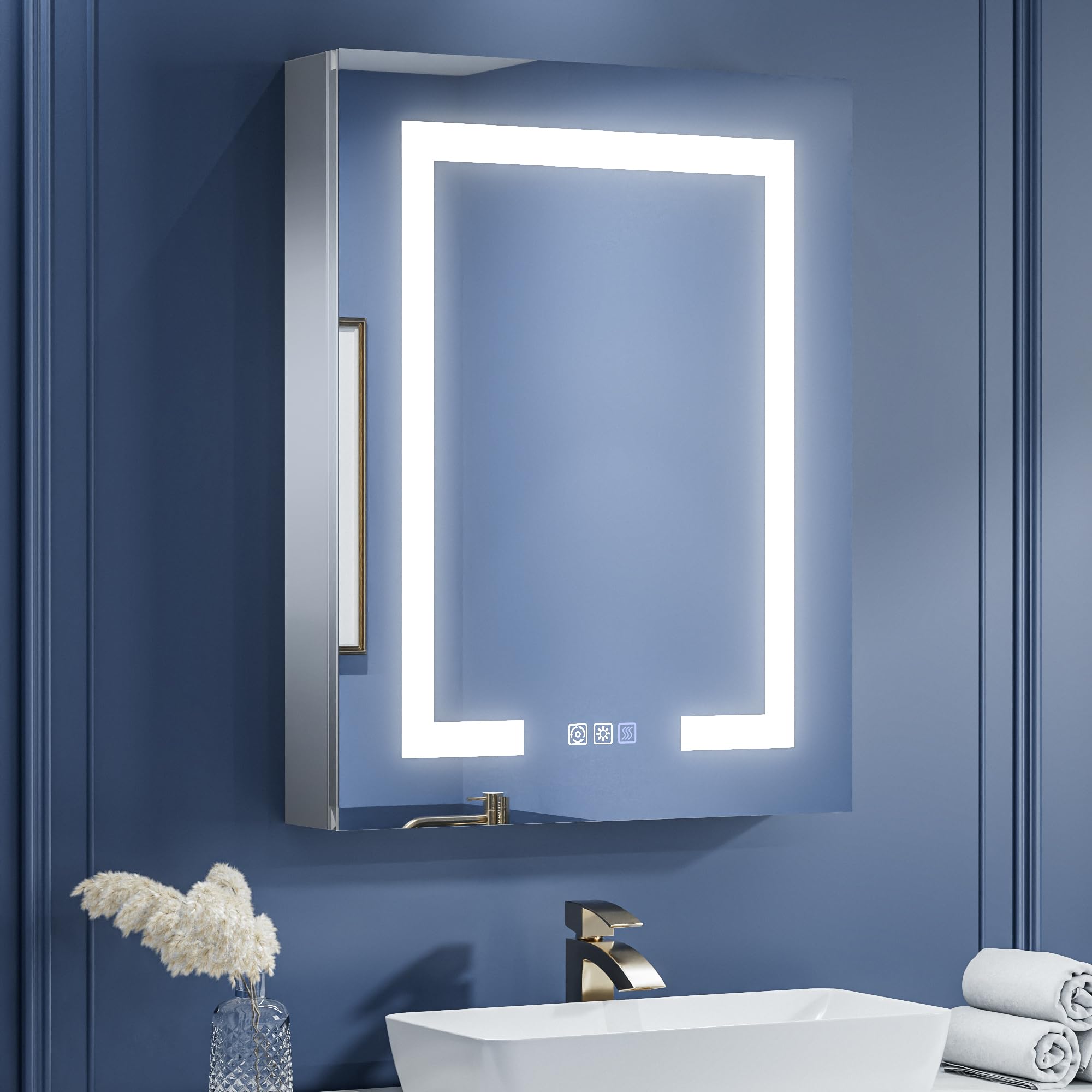 ExBrite LED Lighted Bathroom Medicine Cabinet with Mirror, 24 x - Product Imagery