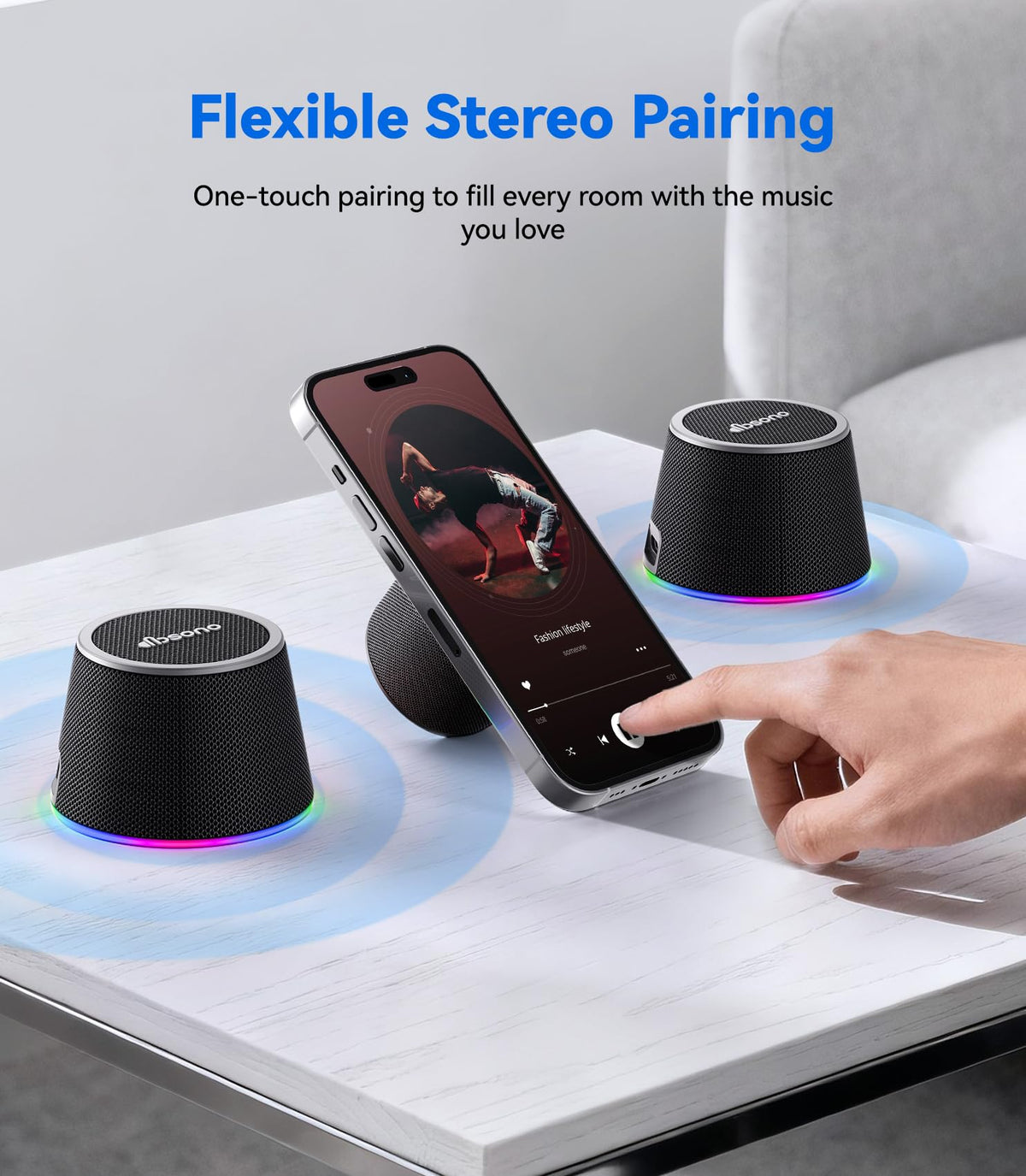 dbsono Stocking Stuffers for Teen Boys, Gifts for Men, Portable Bluetooth Speaker – full view