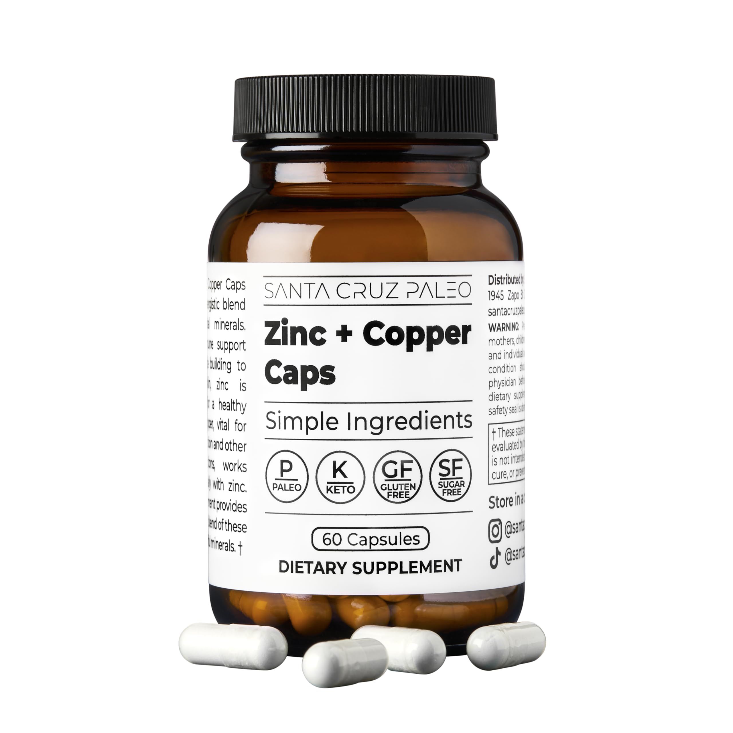 Santa Cruz Paleo, Zinc & Copper Mineral Supplement, High - Product Imagery