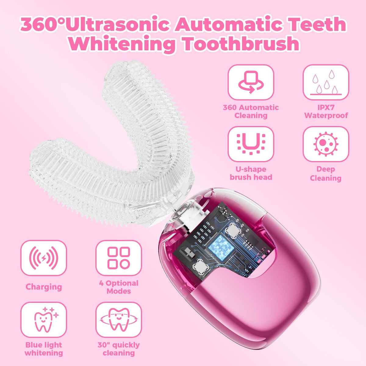 Ultrasonic U Shaped Electric Toothbrush for Adults 360 Full - LIFMHYH Official Imagery - 7