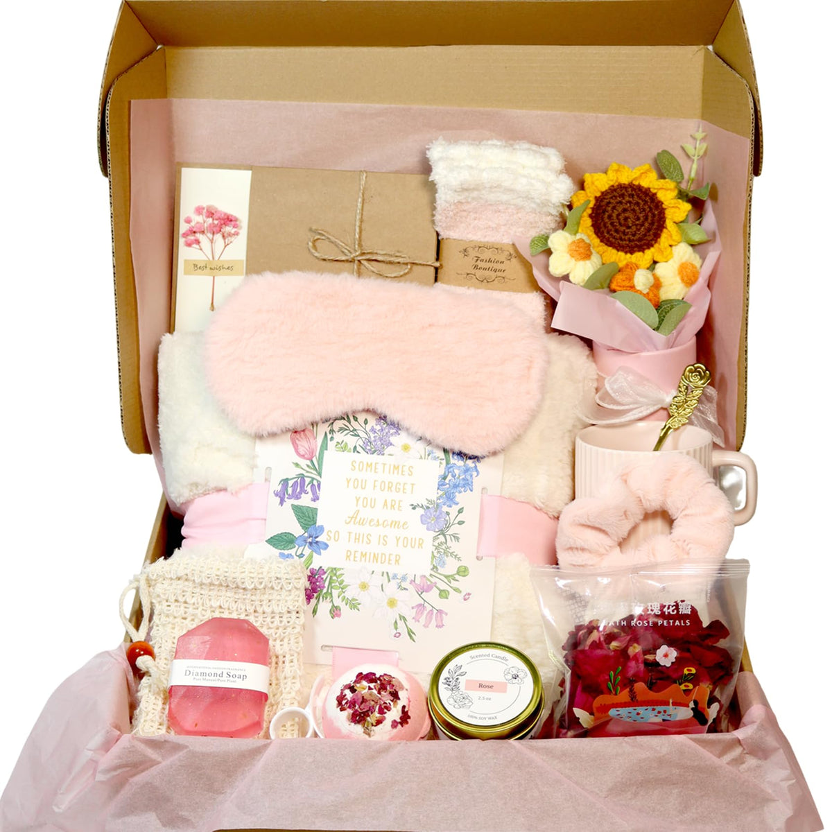 GOLDEN SMILE Self Care Gift Basket for Women - GOLDEN SMILE Official Imagery - 2