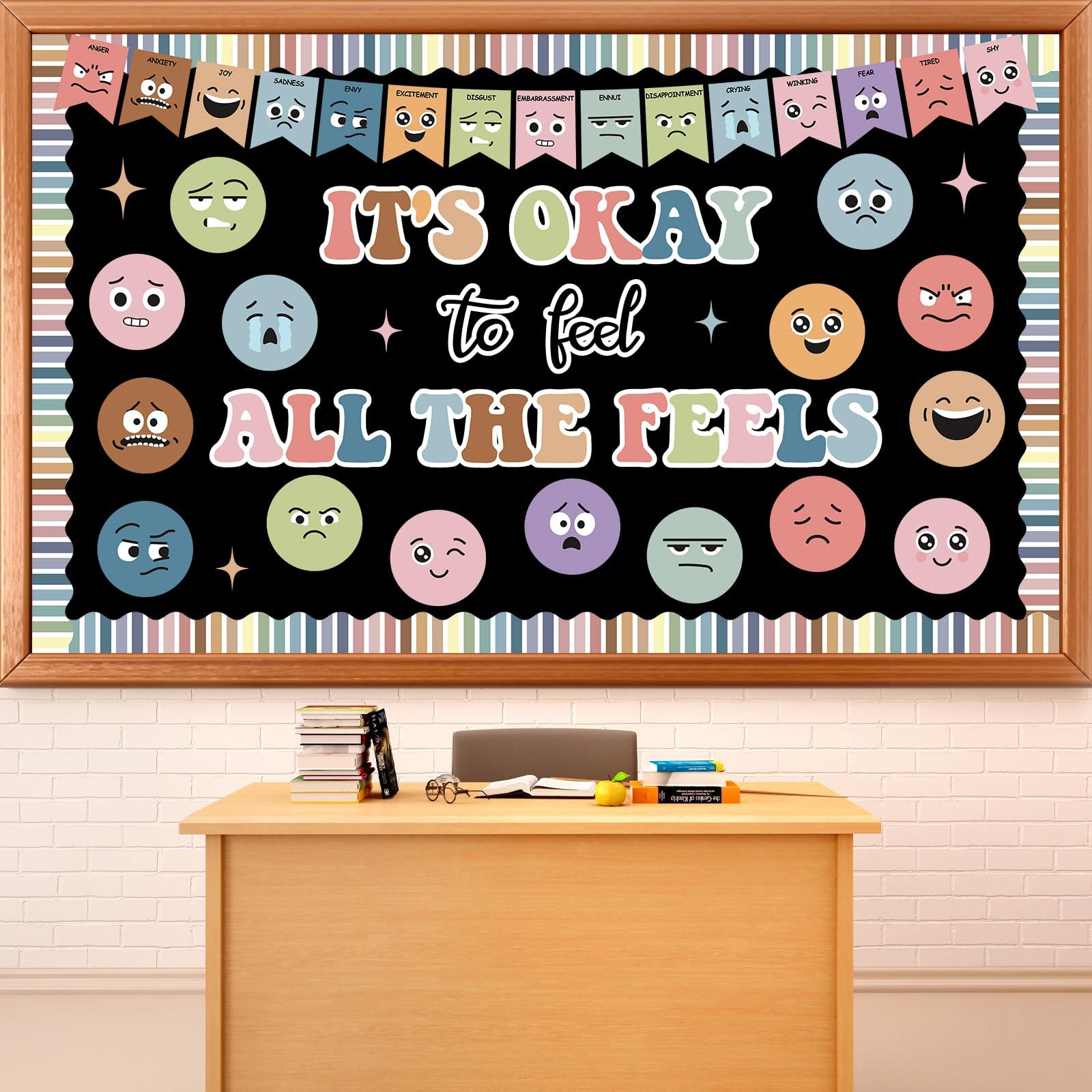 Boho Feeling Bulletin Board Set Mental Health Classroom - Product Imagery
