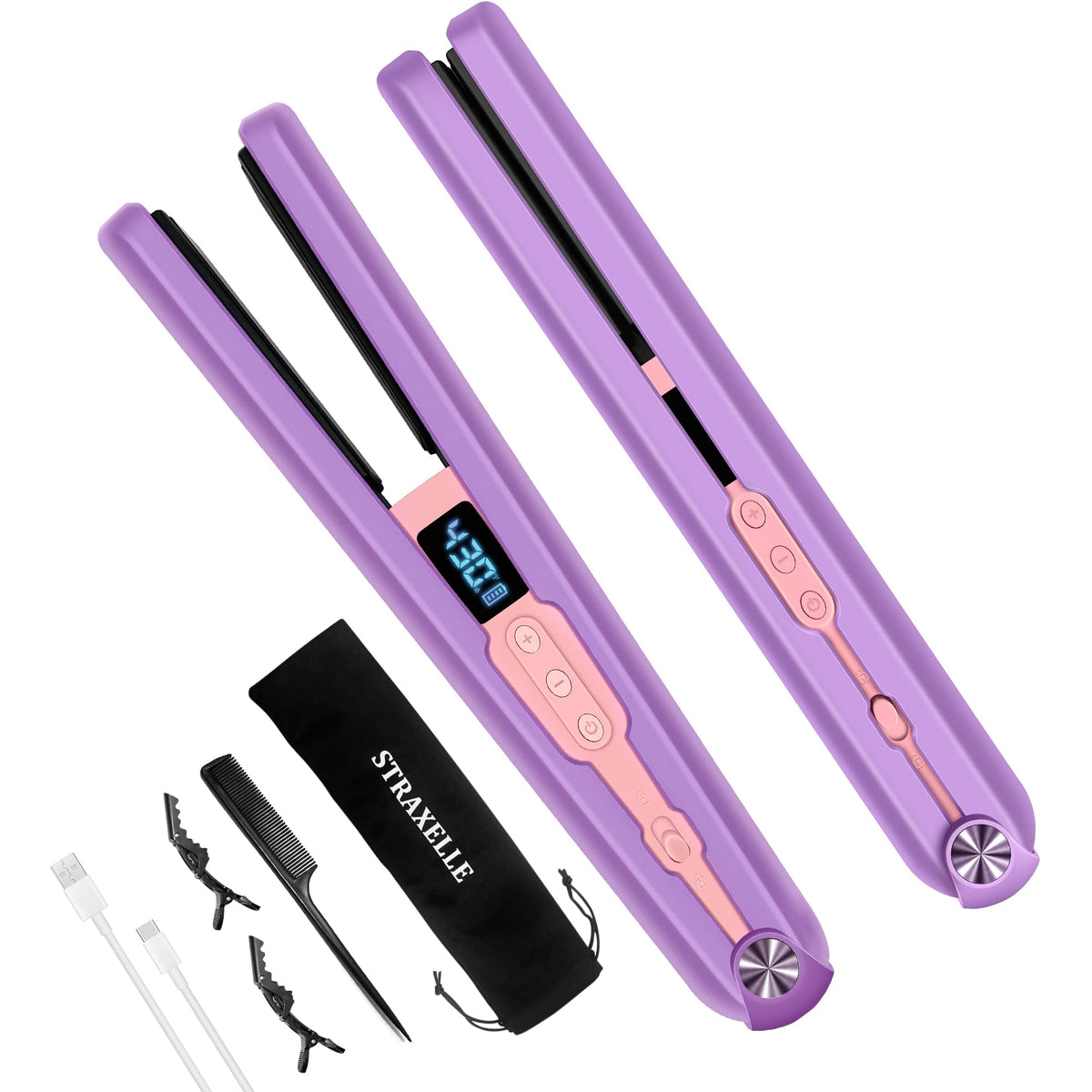 Straxelle 2 in 1 Cordless Hair Straightener Curler 10000Mah – product photo (Straighteners)