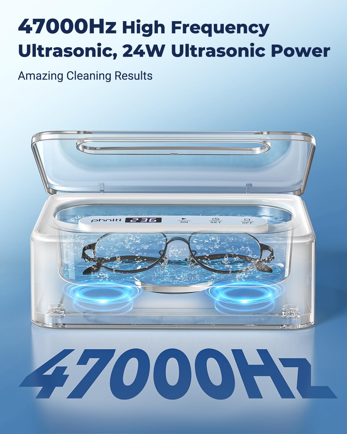 Phniti Ultrasonic Jewelry Cleaner for Retainer Glasses Rings Dentures,12OZ – product photo (Cleaning &amp; Care)