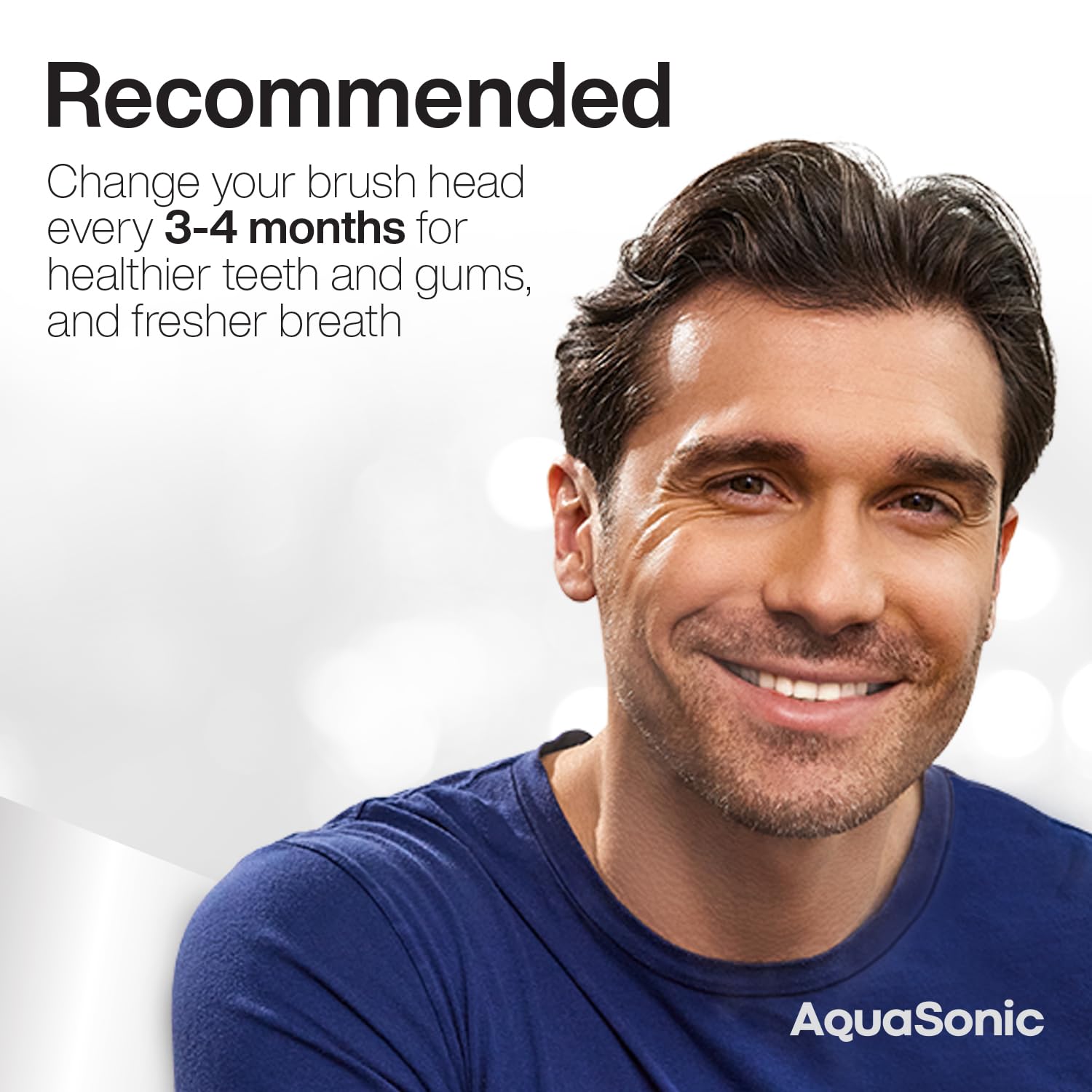 Eight AquaSonic Genuine Proflex toothbrush replacement heads for whiter teeth and gum care, compatible with AquaSonic toothbrush handles.