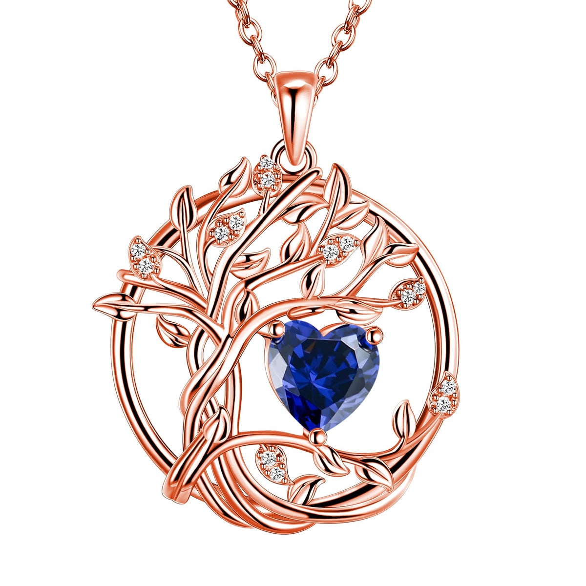 BELLNA S925 Sterling Silver Tree Of Life Birthstone Necklace Jewelry For Women – Silver, Sterling Silver, Adjustable
