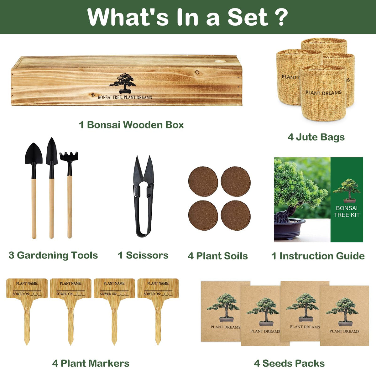Bonsai Tree Kit Complete Bonsai Starter Growing Kit - LUOJIBIE Official Imagery - 4