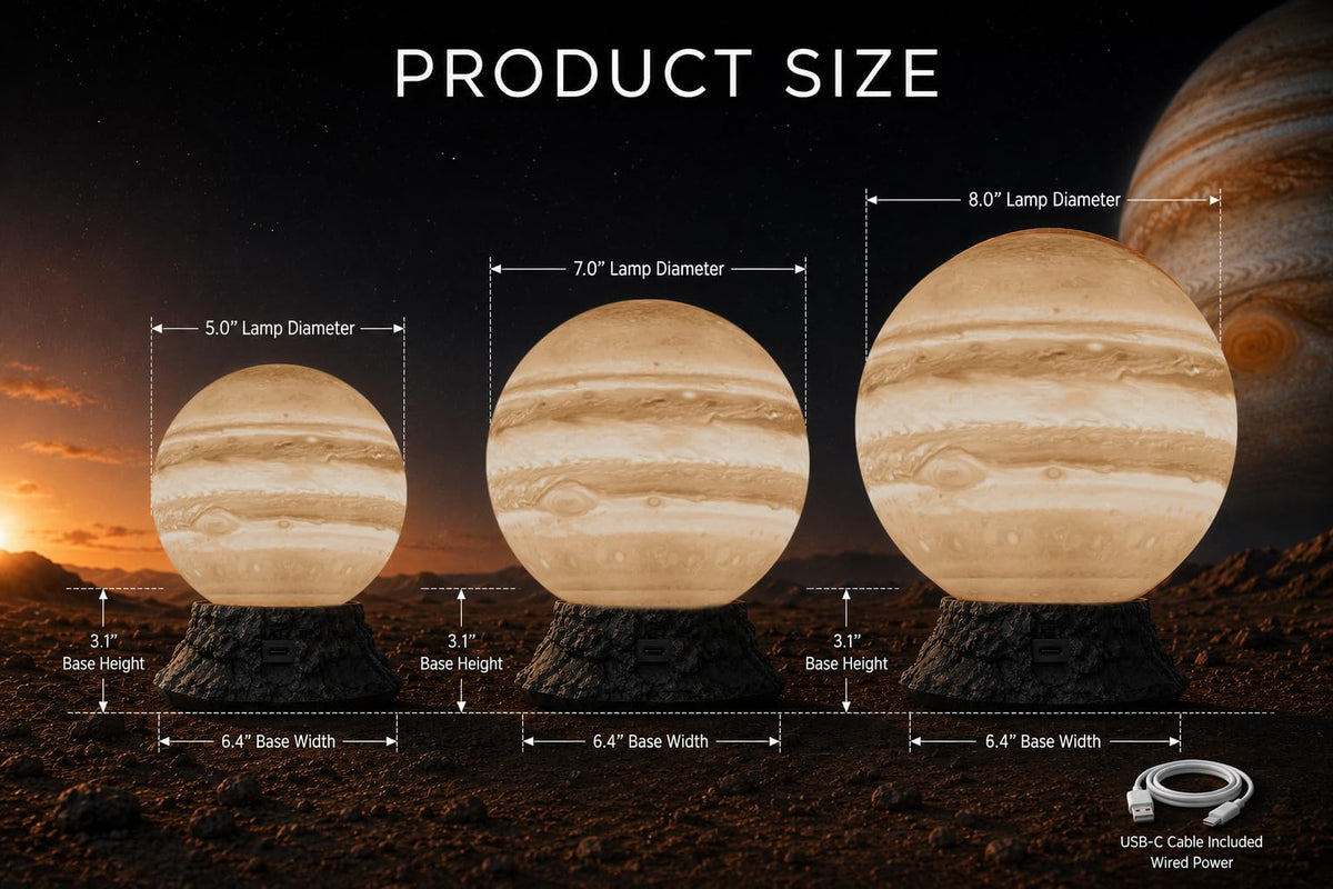 Jupiter Planet Lamp Realistic LED Night Light Space Decor - MOMO3D Official Imagery - 8