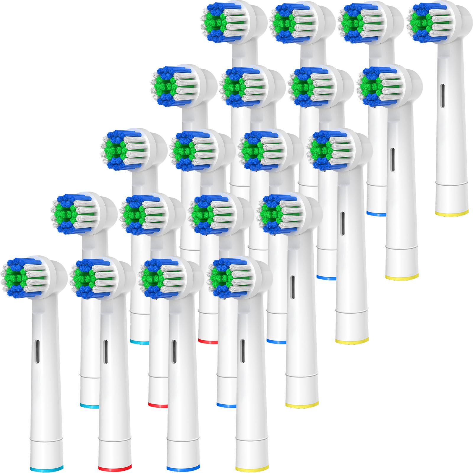 GENKENT replacement toothbrush heads for Oral-B, 20 pack, compatible electric toothbrush heads with soft bristles for effective cleaning.
