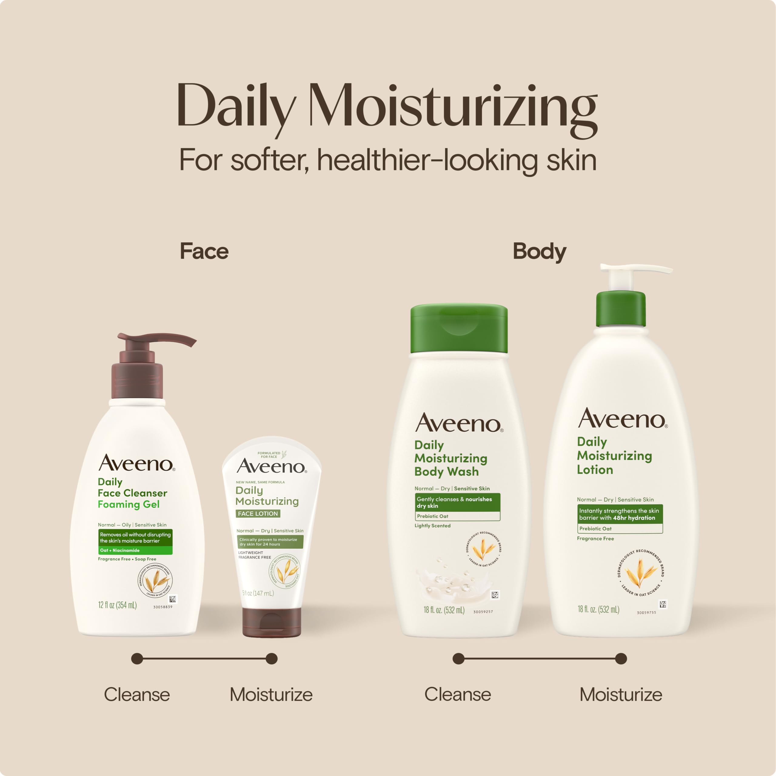 Aveeno Daily Moisturizing Body Lotion Prebiotic Oat 18oz