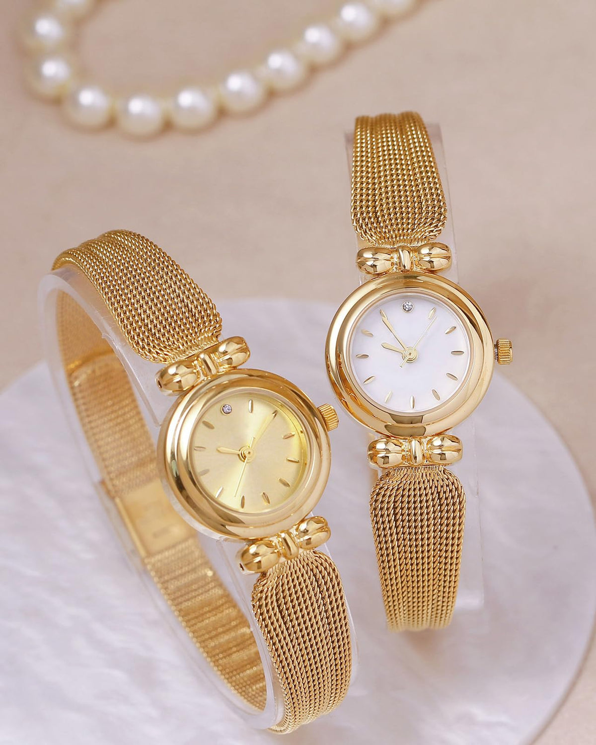 BESTKANG Fashion Simple Women's Quartz Watch Stainless Steel Mesh Strap Elegant Ladies Wrist Watch – full view