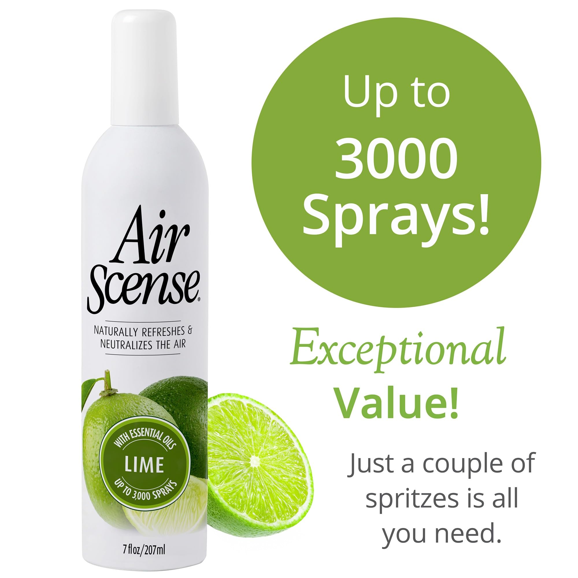 Air Scense Lime Natural Air Freshener, Room Spray, 7 fl oz