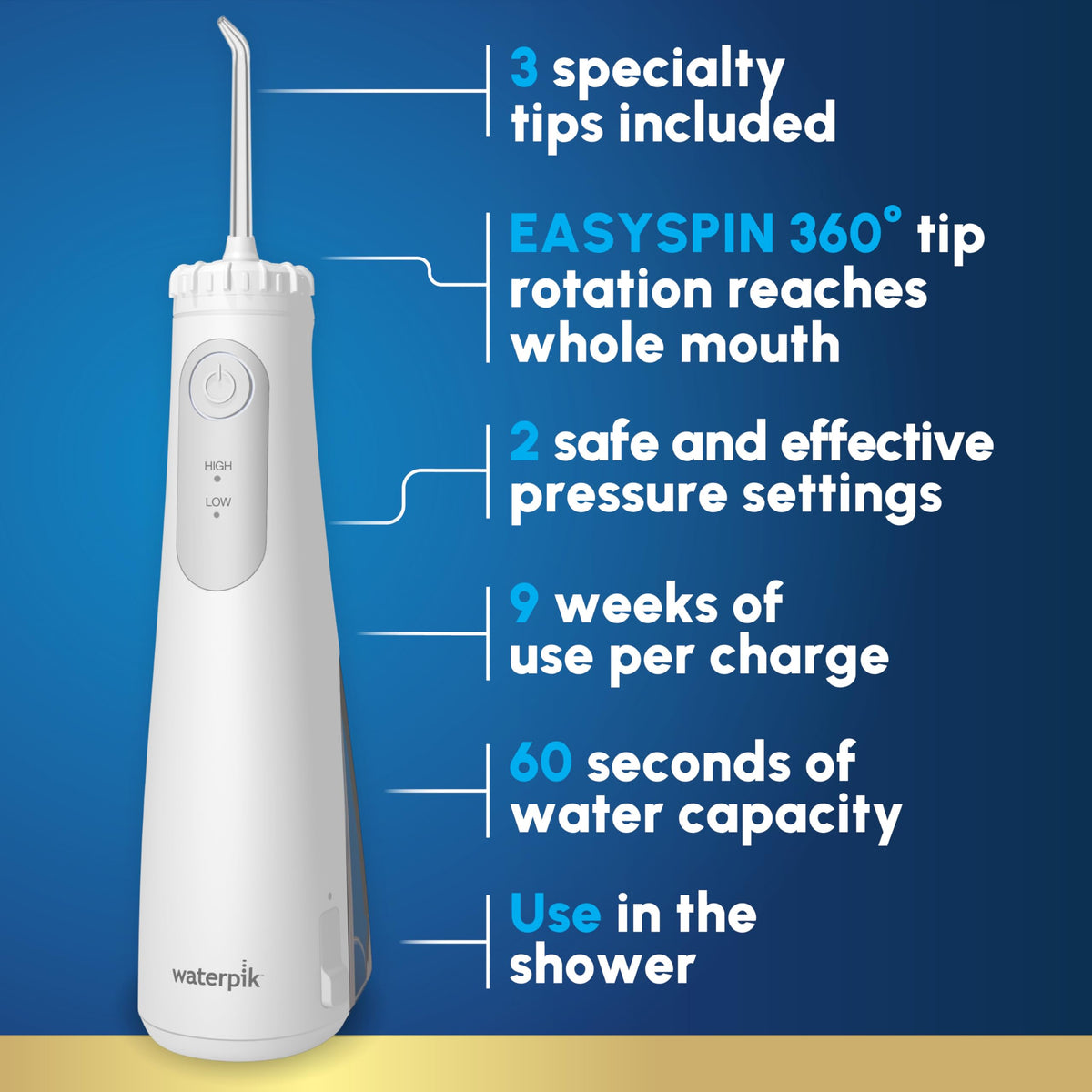 Waterpik Cordless Gem 5100 Portable Water Flosser - Waterpik Official Imagery - 3