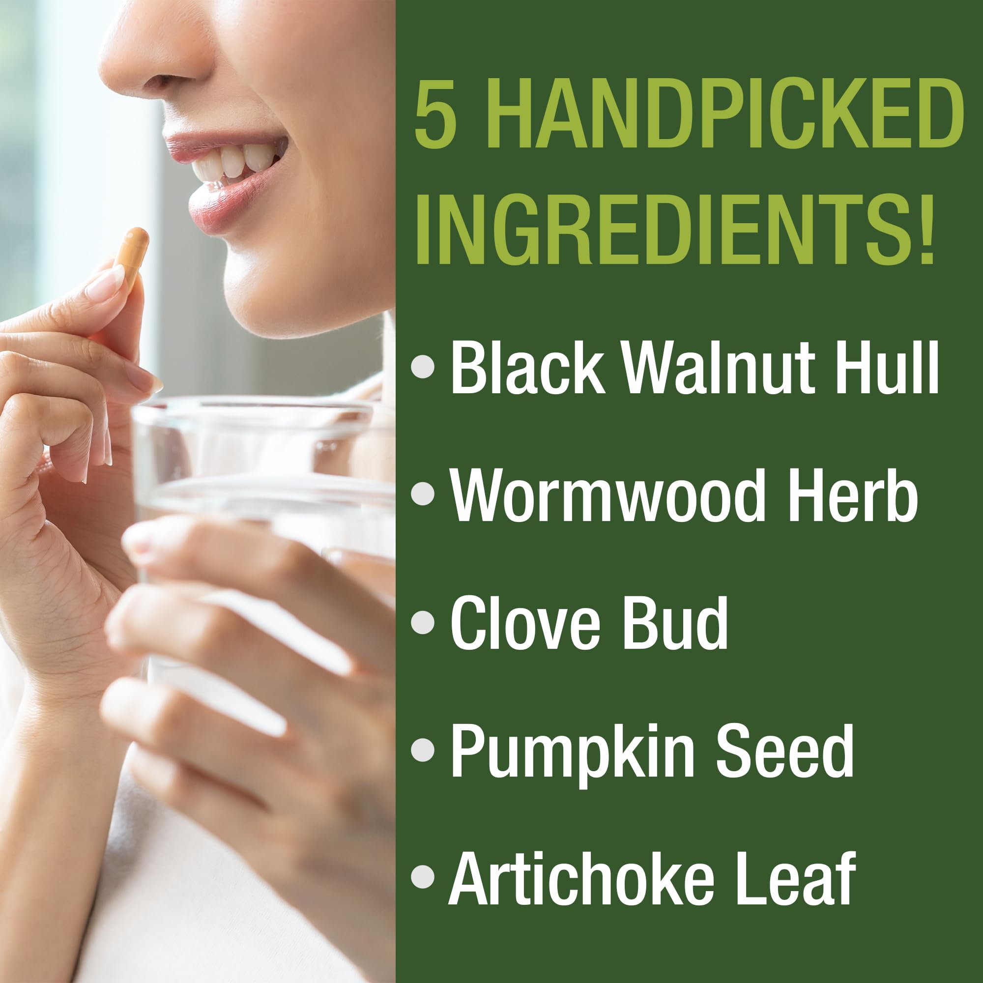 Wormwood Black Walnut Clove Cleanse for Humans Capsules Supplement