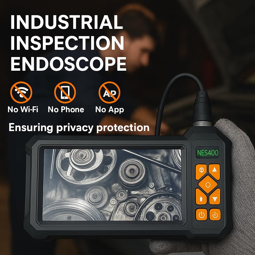 COOVIE Endoscope Camera with Light, 1920P HD Borescope Inspection Camera with 4.3" IPS Screen, IP67 Waterproof with 