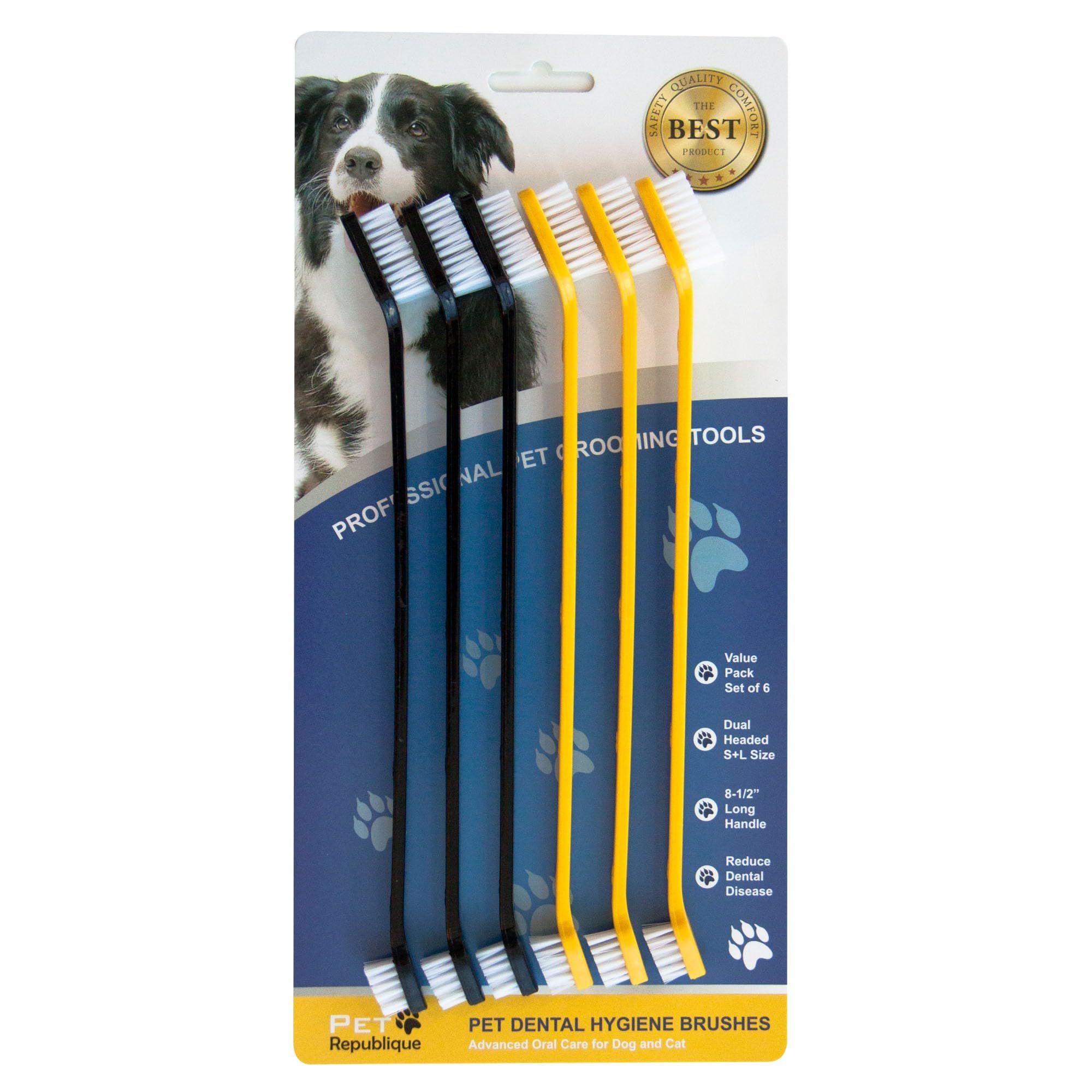 Pet Republique Dog Toothbrush Set of 3 – Dual Headed Dental - Product Imagery
