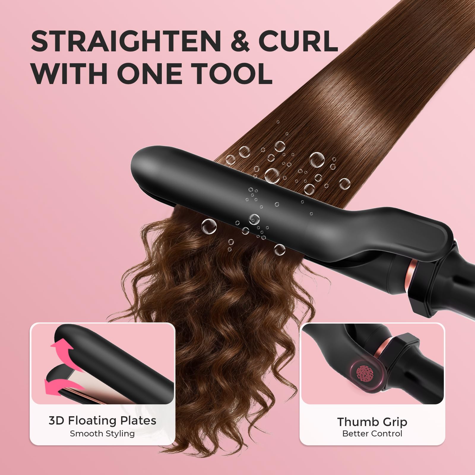 Ufree 5-in-1 Curling Iron Set | Ceramic Barrels & Flat Iron