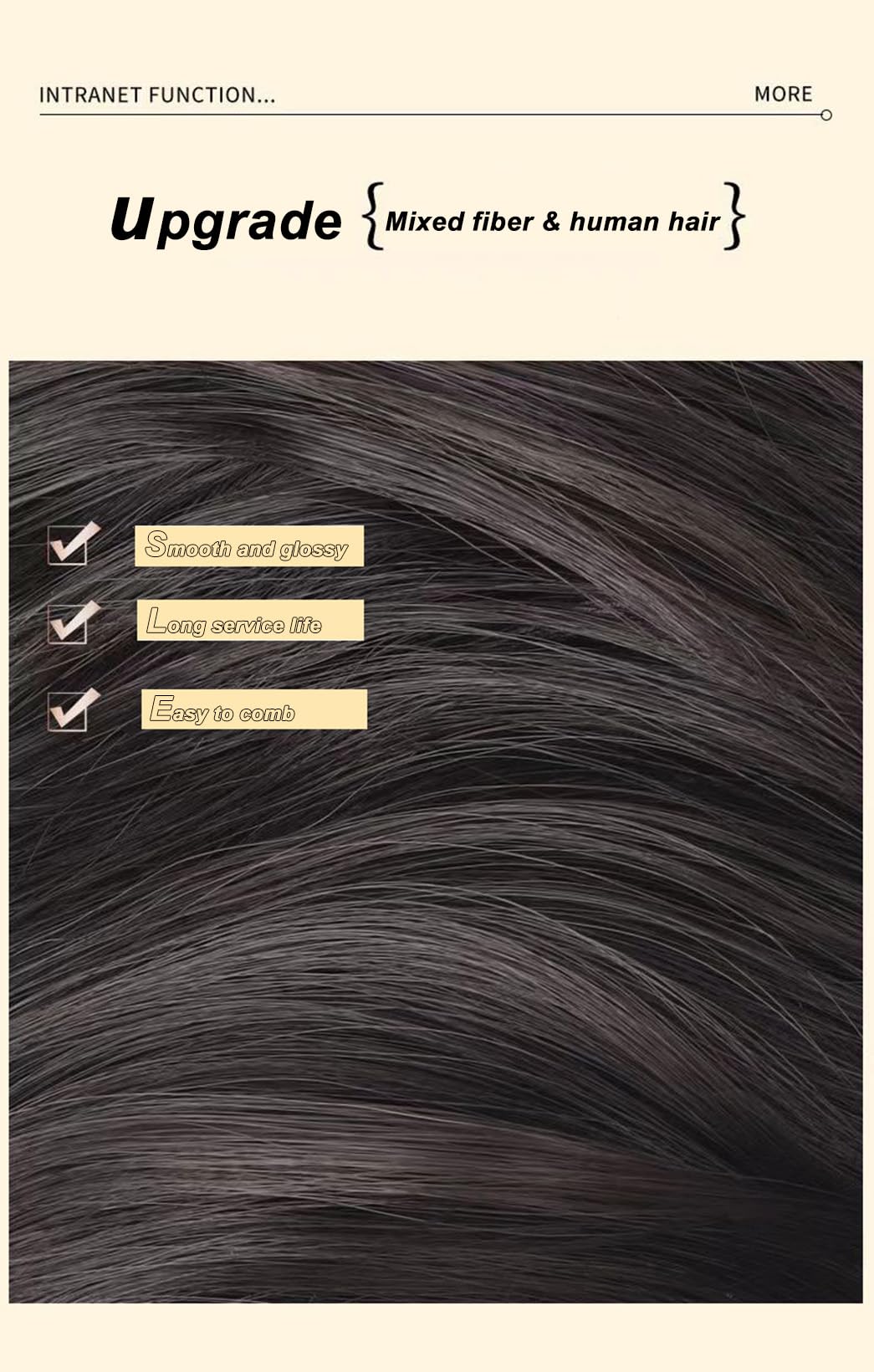 EREE HAIR 18" Invisible Natural Wavy Hair Topper with Curtain Bangs Forehead Invisible Top Hairpiece Free Part Clip 