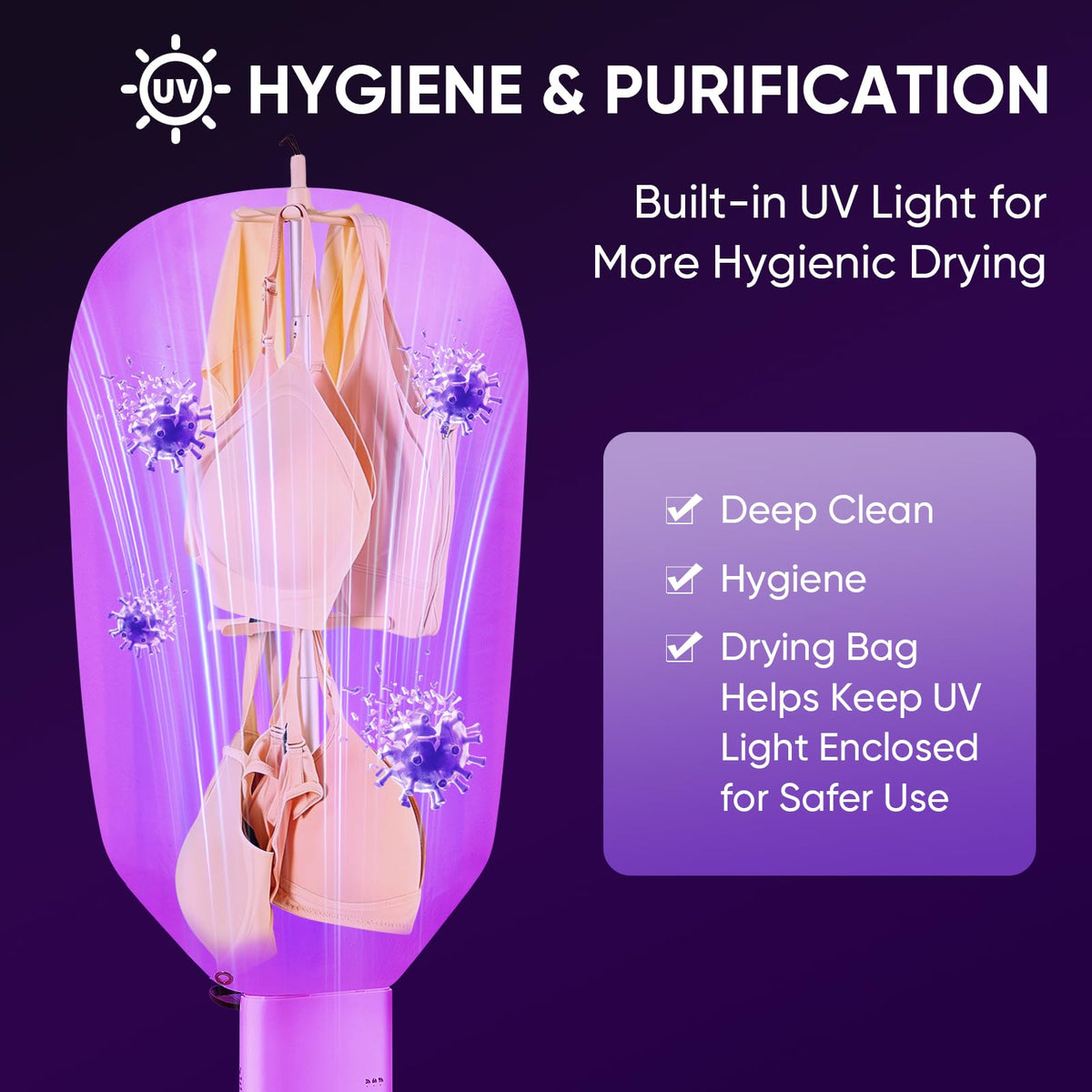 Portable Dryer for Clothes 3 6 9 Hr Timer Fragrance Disc UV - zylo Official Imagery - 6