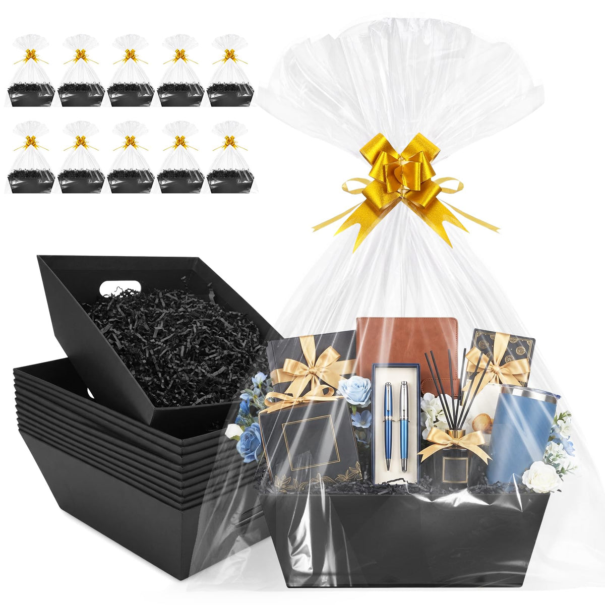EVELOMO 10 Pack Empty Gift Baskets to Fill - EVELOMO Official Imagery - 1