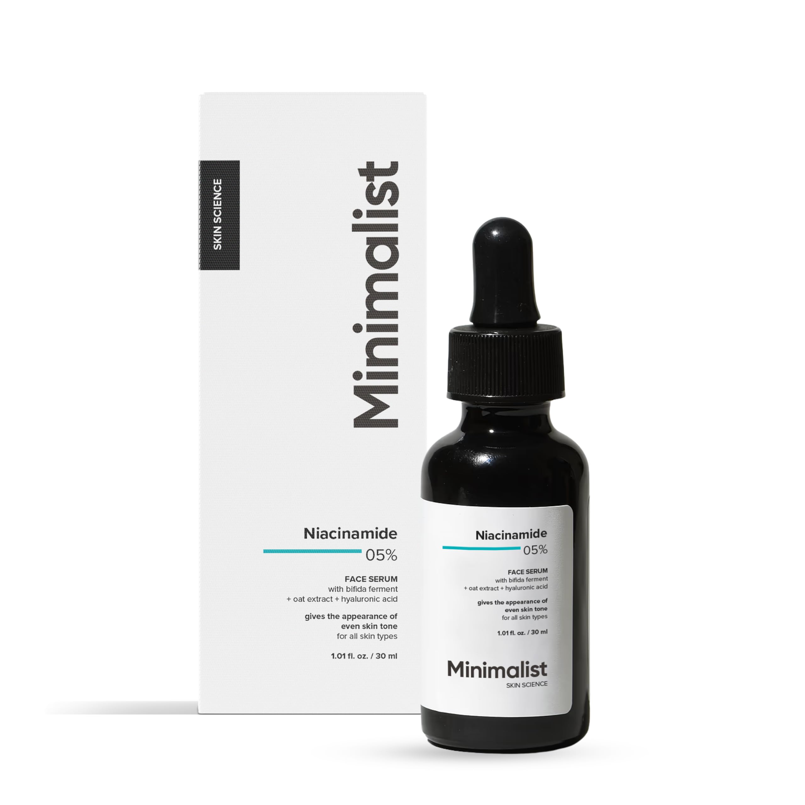 Minimalist 5% Niacinamide Face Serum with Hyaluronic Acid for Clear Skin | Reduces Blemishes/Acne Marks, Pore minimizer, Repairs & Soothes skin | For Women & Men | 1 Fl Oz / 30 ml