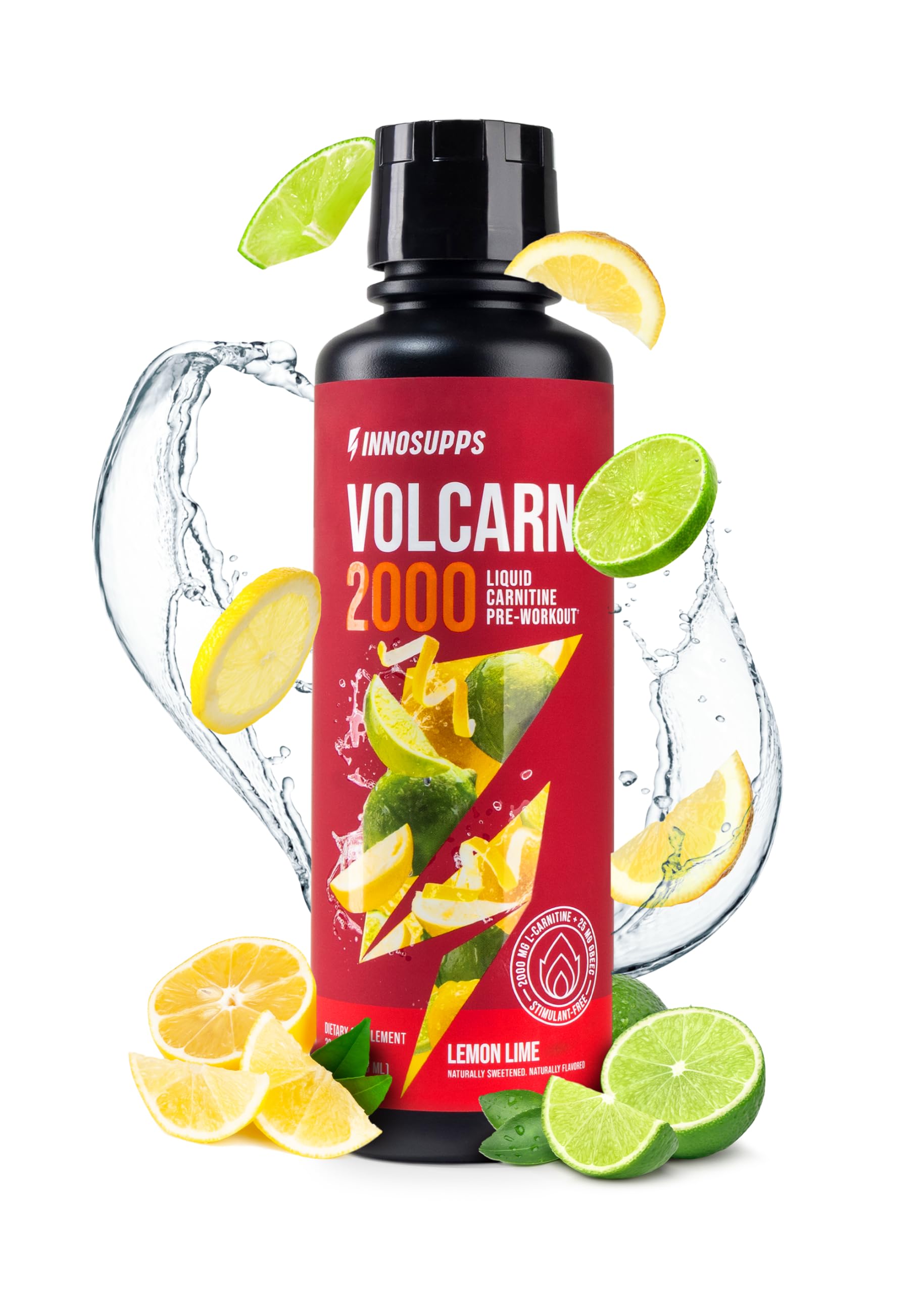 Volcarn 2000 L-Carnitine Liquid Energy, Lemon Lime, 32 Servings