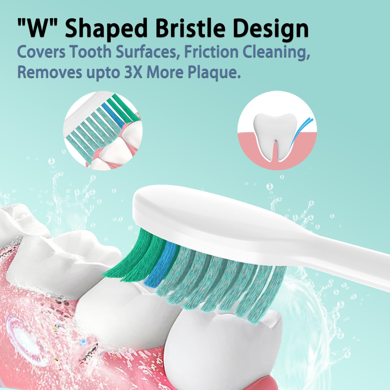 YMPBO toothbrush replacement heads for TAO Clean electric toothbrush, 10-pack, compatible and designed for effective cleaning.