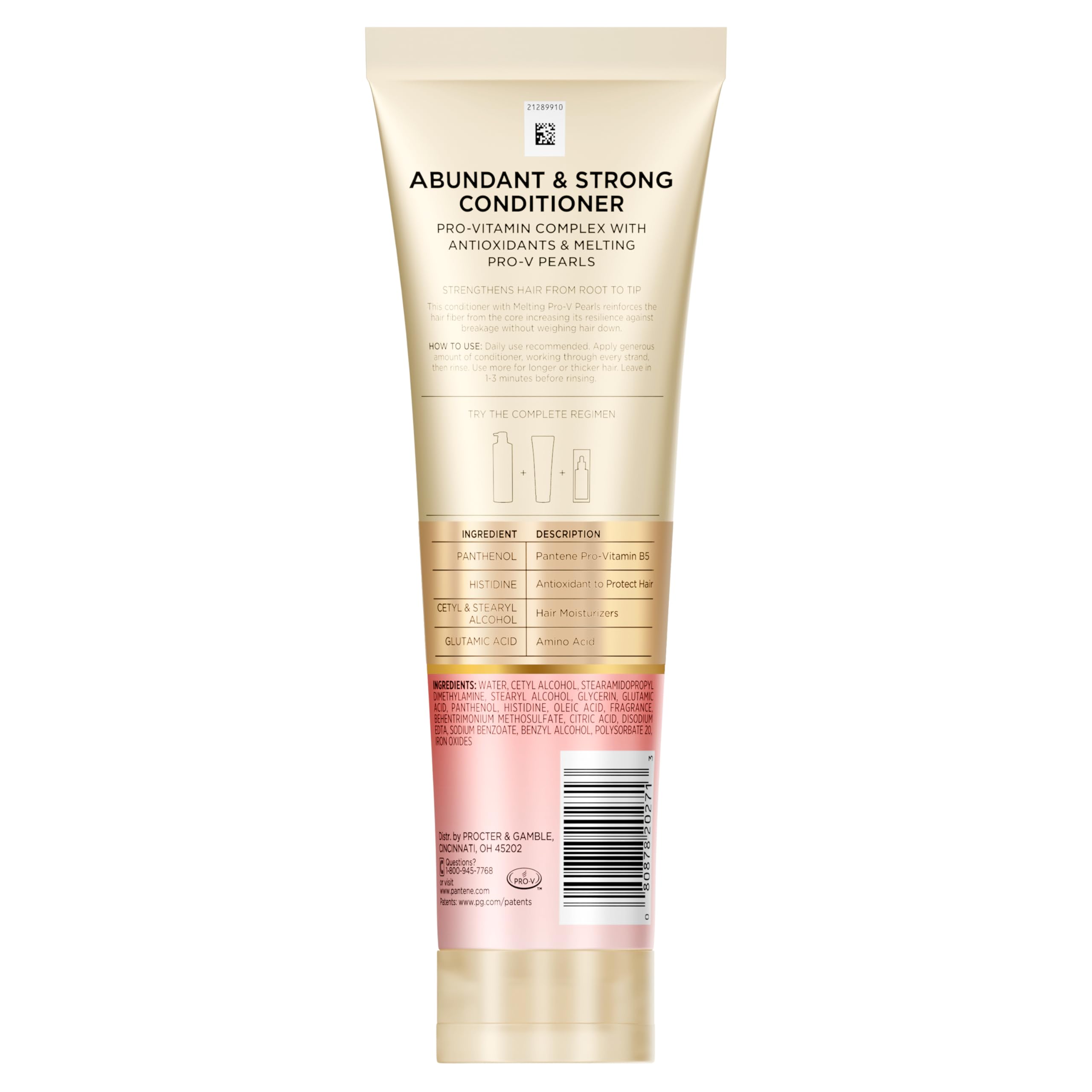 Pantene Abundant & Strong hair care set with shampoo, conditioner, and serum for thinning, hair loss, and volume enhancement.