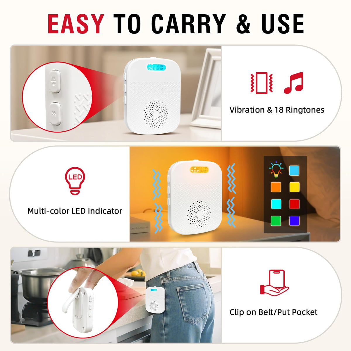 CallToU Caregiver Pager with 2 Wireless Call Button for - CallToU Official Imagery - 4