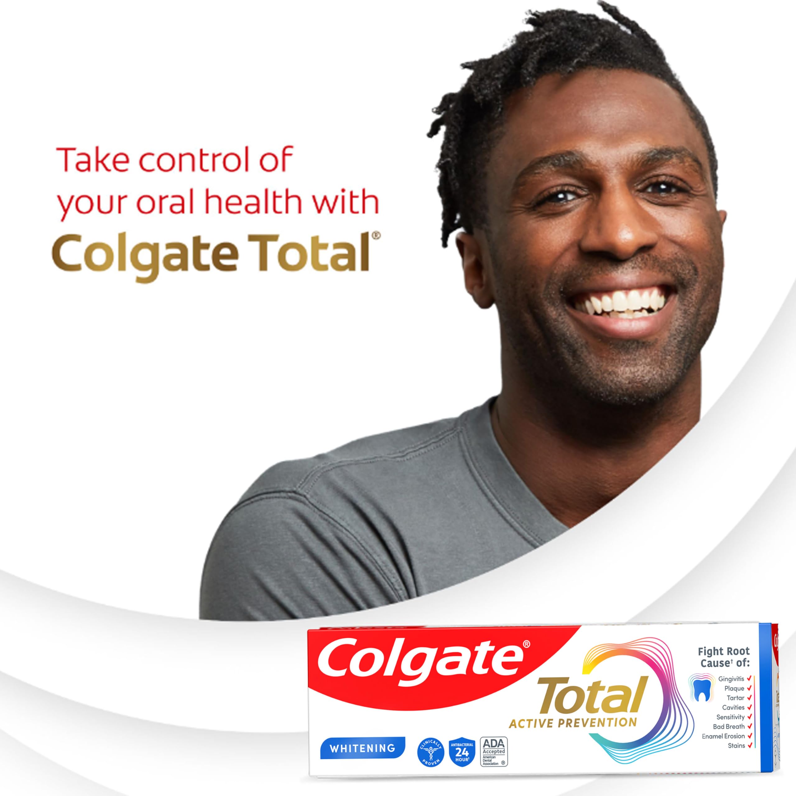 Colgate Total Whitening Fluoride Toothpaste 4-Pack 5.1oz