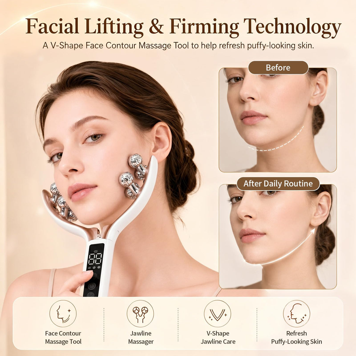 Wireless Face Massager Tool 8 Roller 3D Face Roller for - SZMDLX Official Imagery - 7