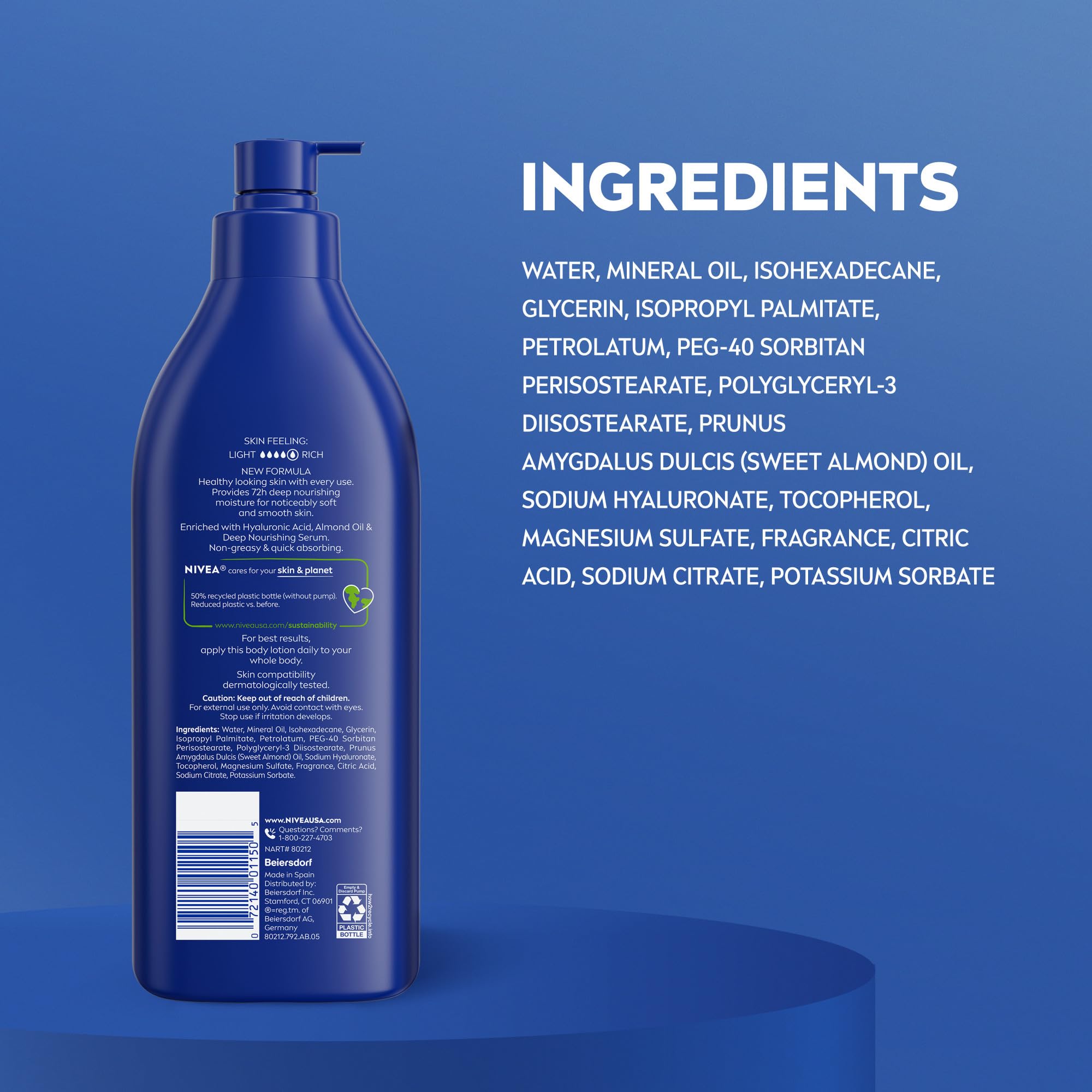 NIVEA Essentially Enriched Body Lotion Almond Oil 16.9oz