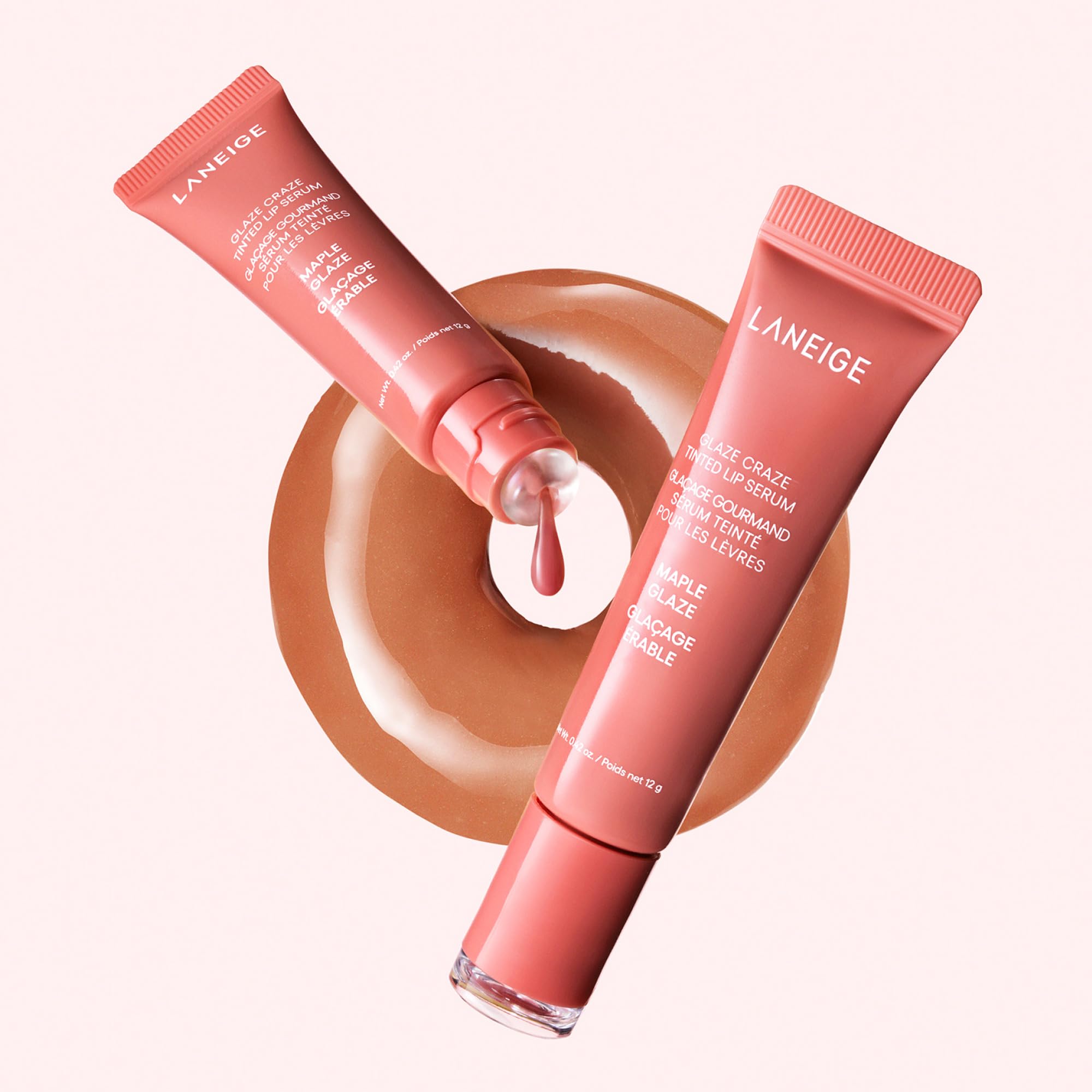 LANEIGE Glaze Craze Tinted Lip Serum: Hydrating, Lip Barrier-Boosting, Softening Lip Serum Treatment for Glossy & Buildable Shine, Nourished Lips | Korean Skin Care, Maple Glaze