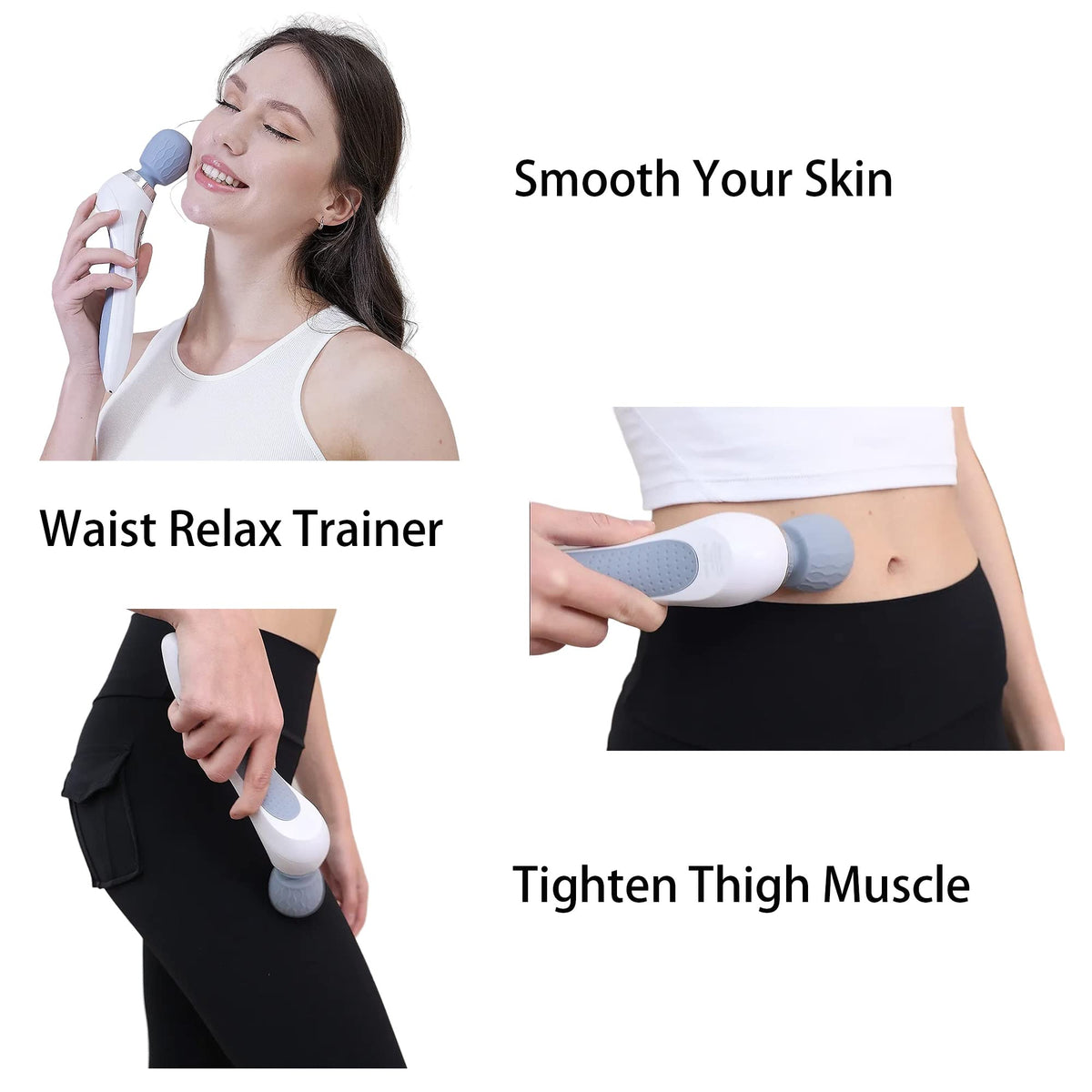 Asopal Handheld Cordless Personal Wand Massager, Muscle Massager for Neck Back Shoulder Waist Leg Feet, Portable Full Bo