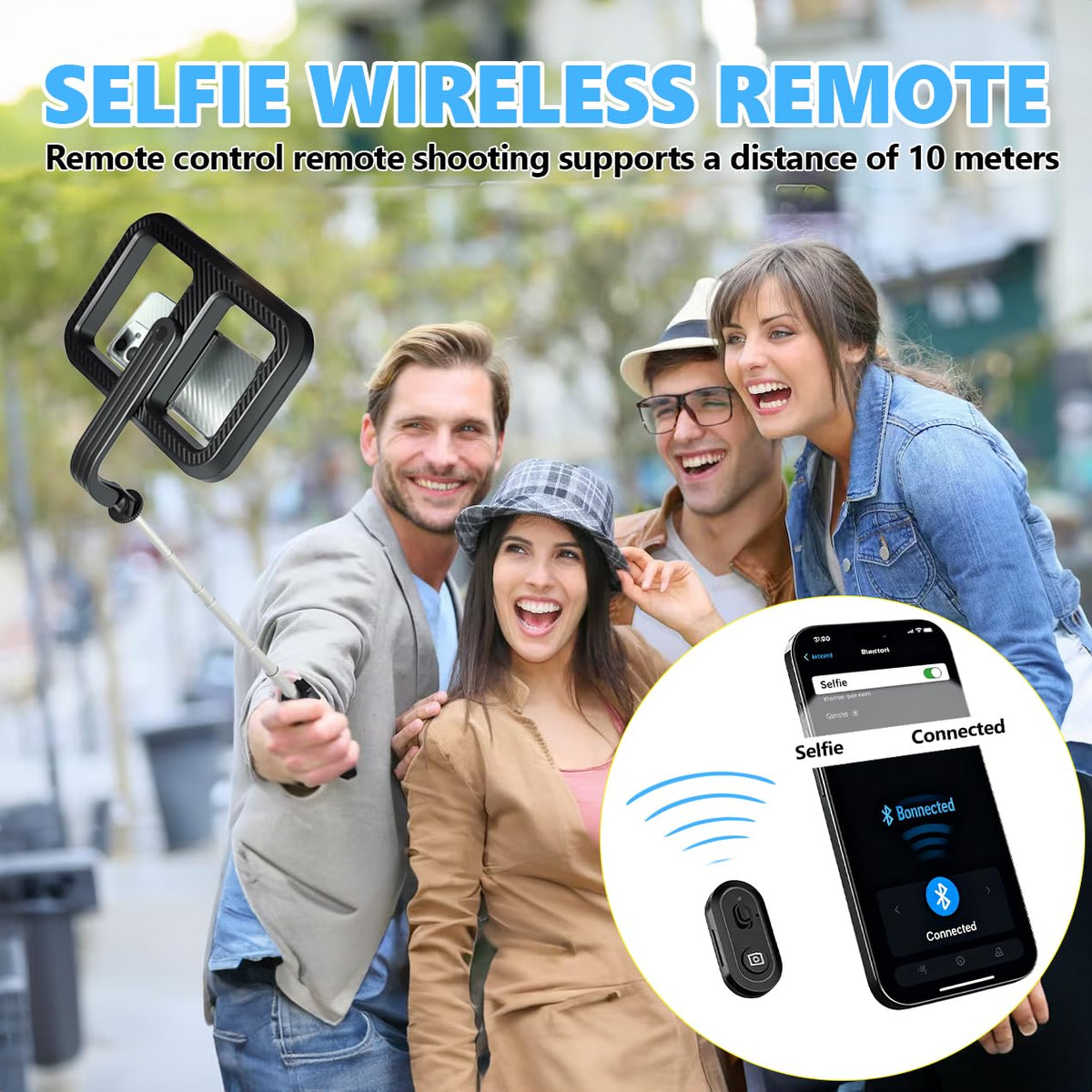 WEIIBDIE Foldable Selfie Light with Stand,54" Extendable Phone Holder Selfie Stick with Dimmable LED Lights and Remo